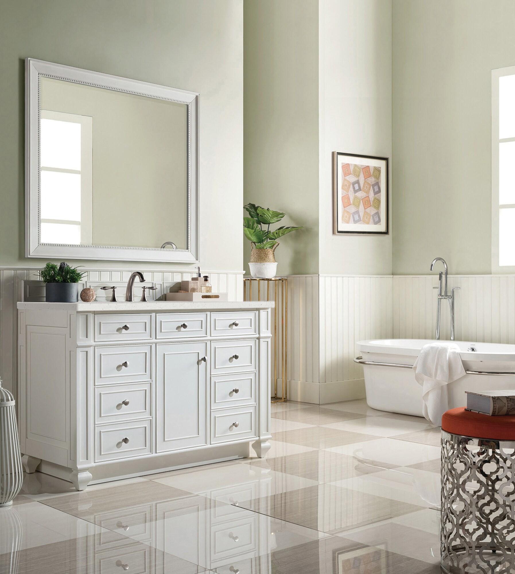 James Martin Vanities 157-V48-BW-3LDL Bath-Vanity-Combo - View #3