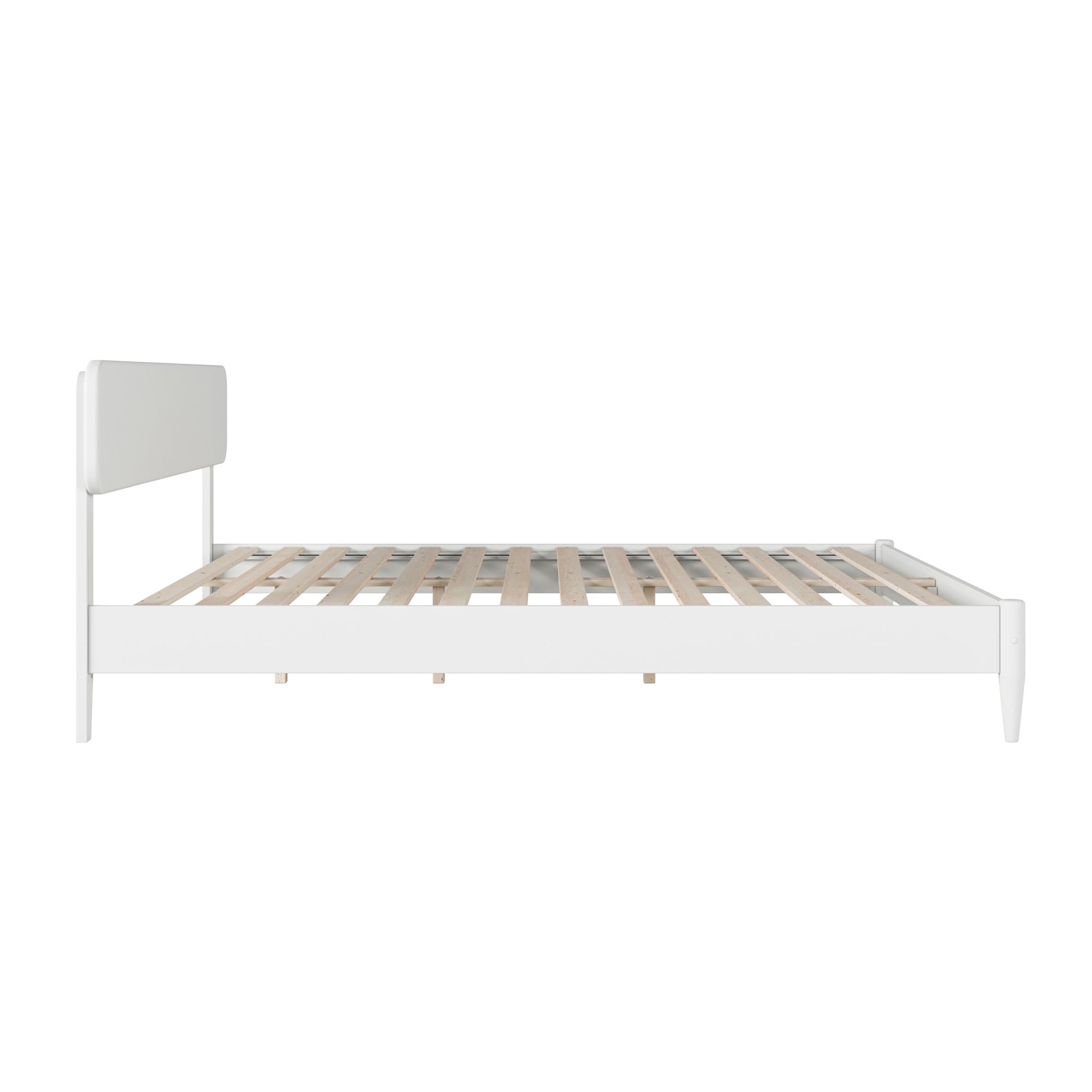 Florence White King Solid Wood Low Profile Platform Bed