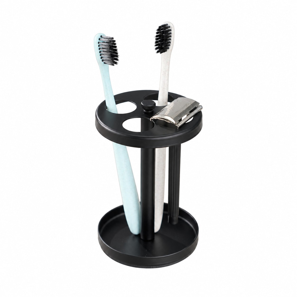 Paradigms Interiors Black Stainless Steel Toothbrush Holder Stand ...