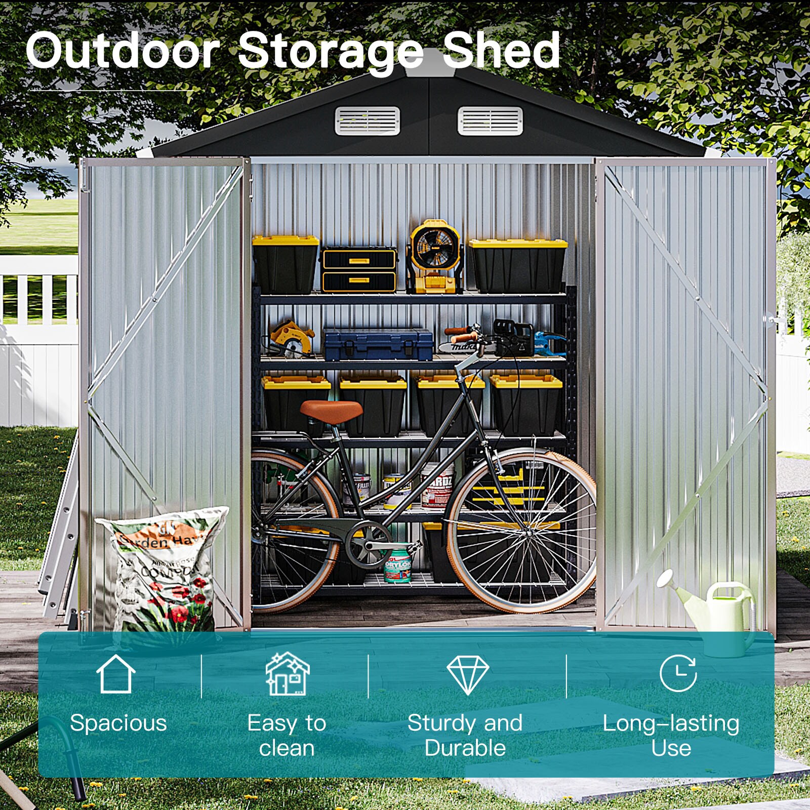 AOXUN AX-42718R Metal-Storage-Buildings-Sheds - View #8