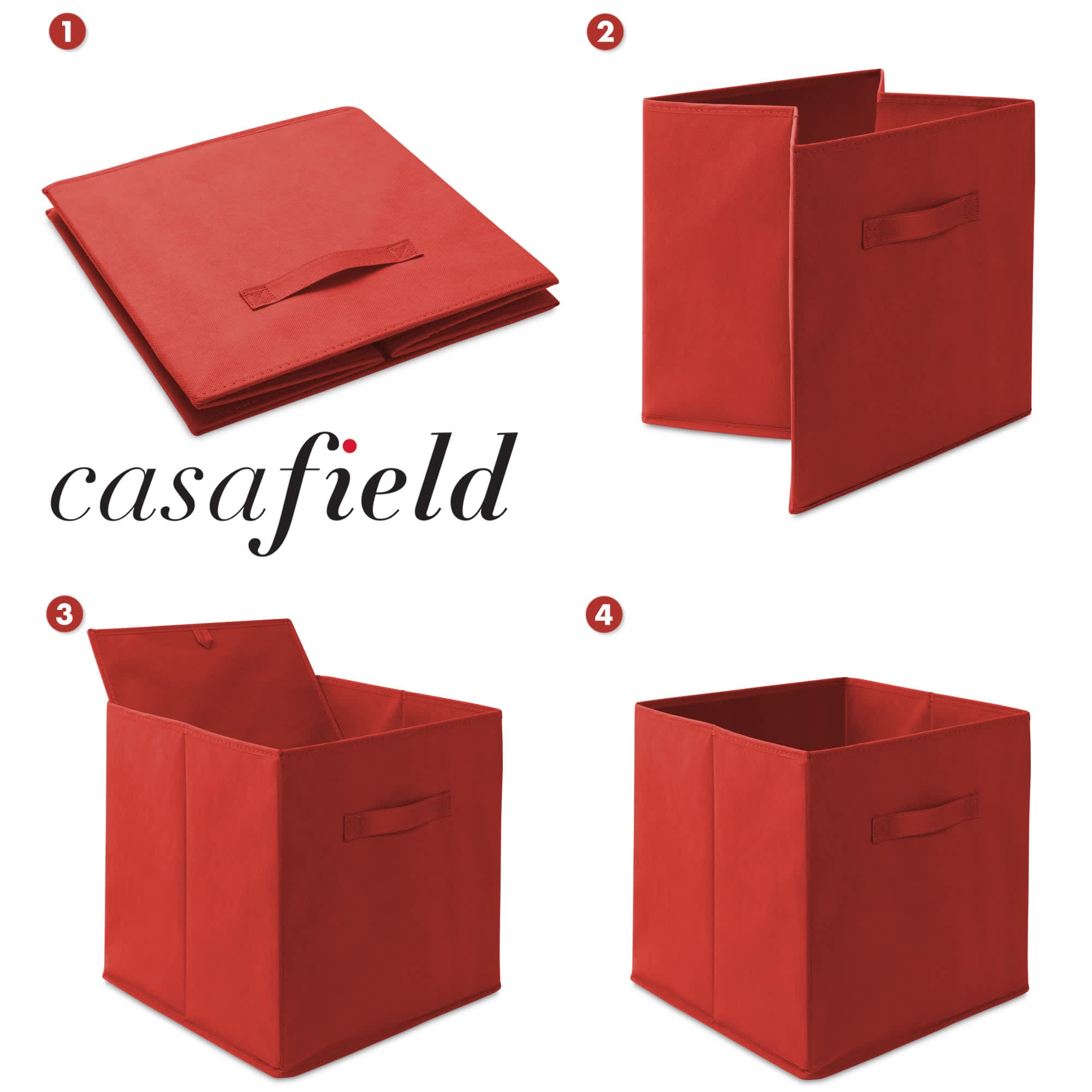 Casafield HOM-STO-13CC-RED Laminate-Storage-Cubes - View #6