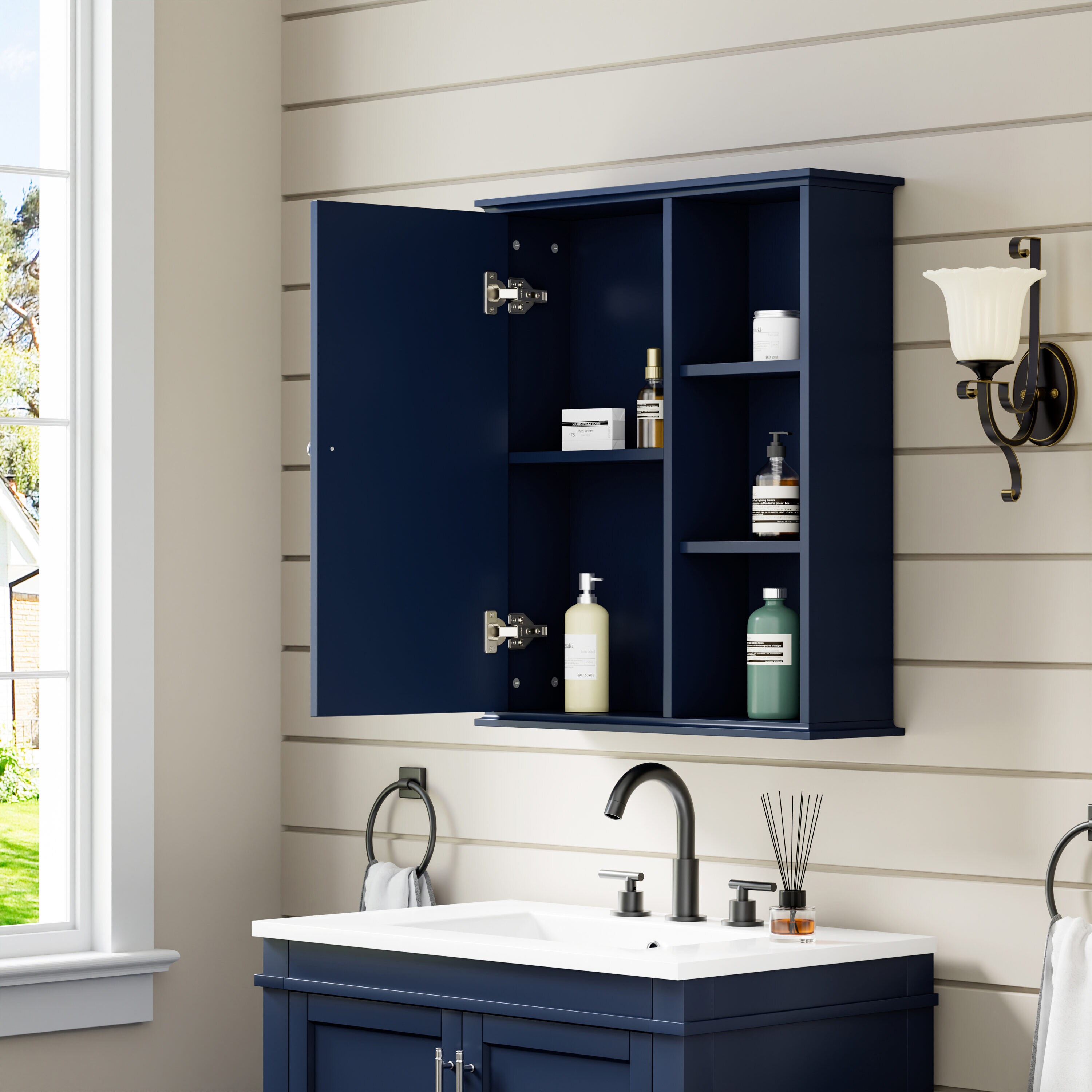 WELLFOR GFKM3C-BL Bathroom-Wall-Cabinets - View #6