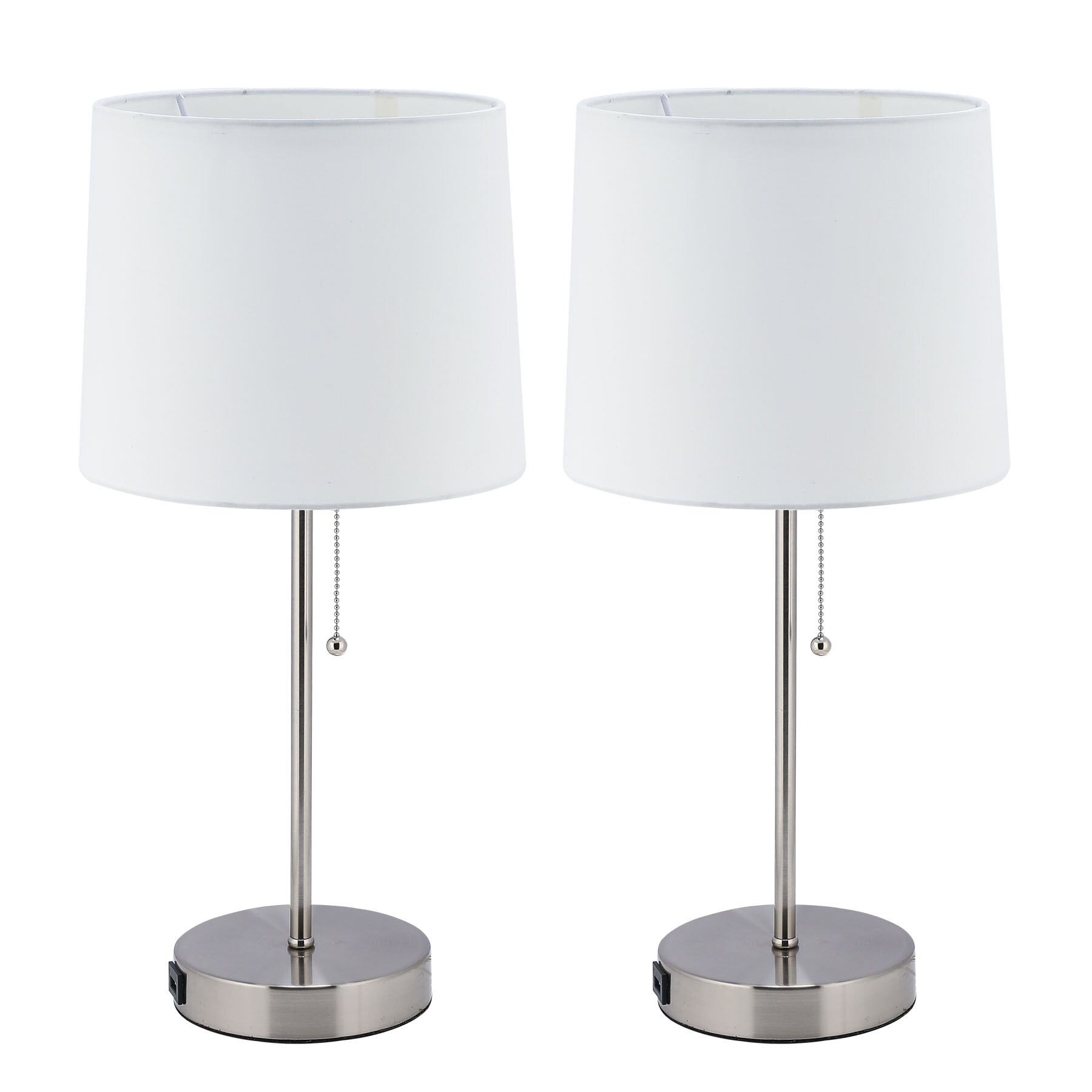 Co-z 21-in Brushed Nickle Led Table Lamp With Fabric Shade At Lowes.com