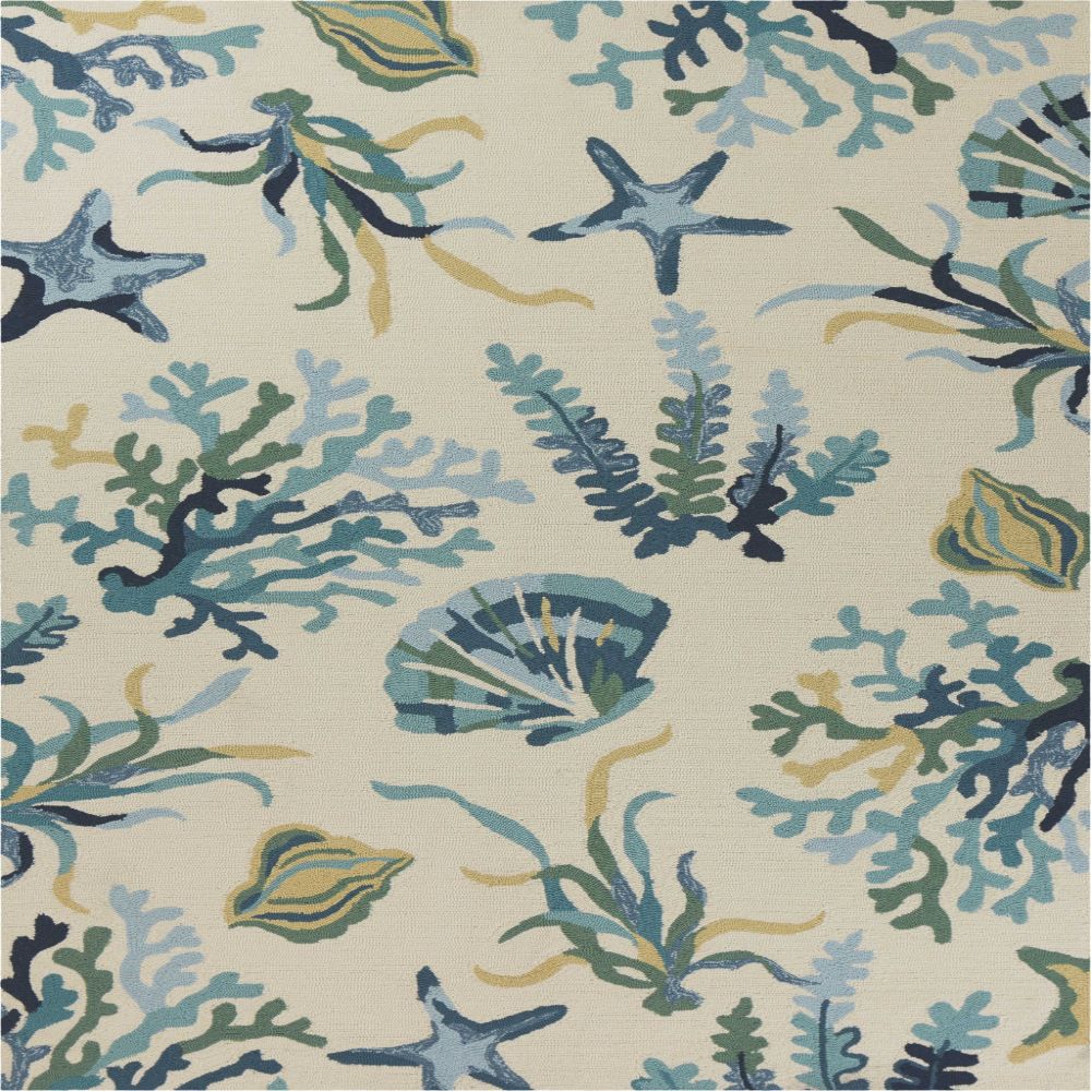 HomeRoots 349932 Bernadette 7 X 9 (ft) Ivory and Blue Indoor Abstract Area Rug