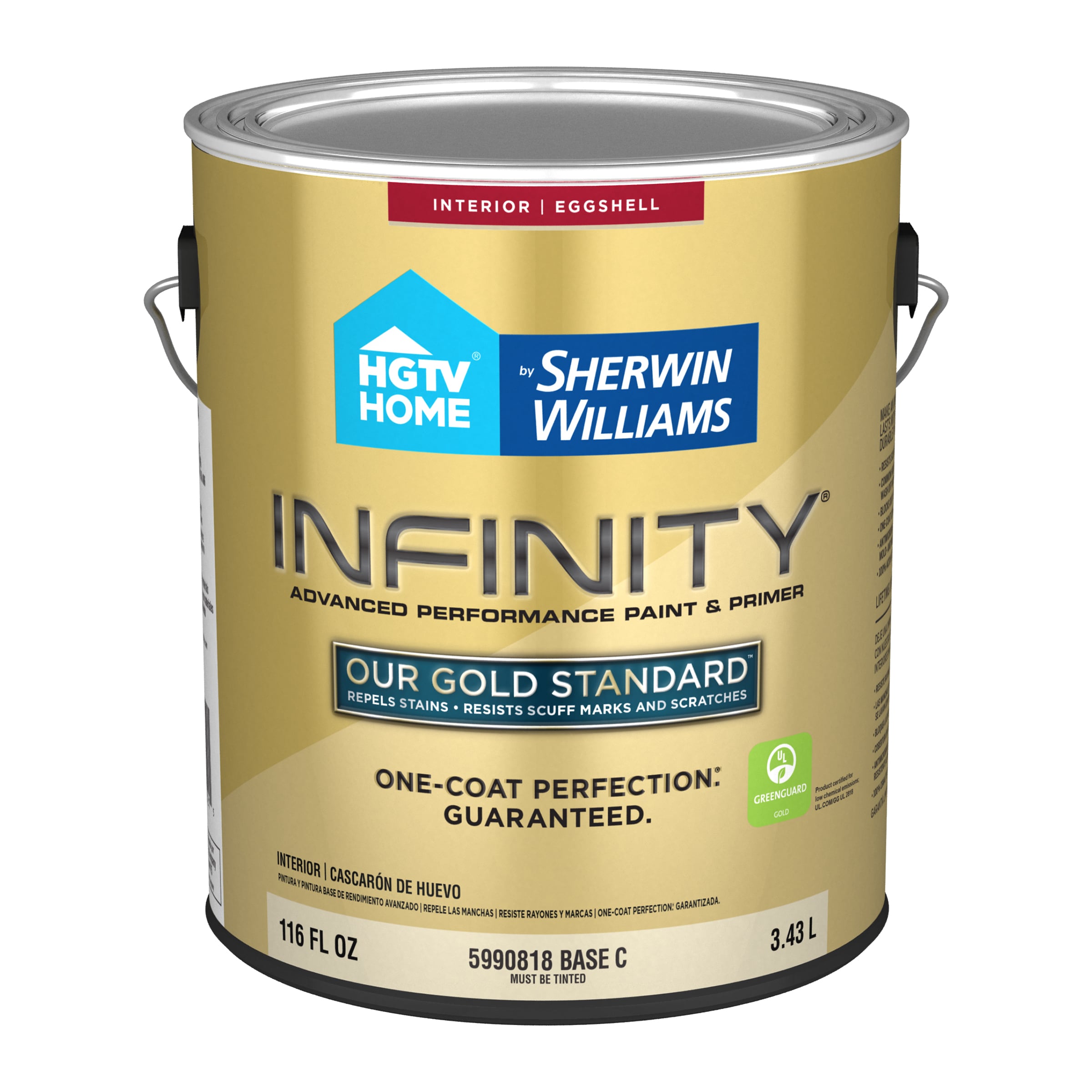 HGTV HOME by Sherwin-Williams IN4023004-16 Infinity Eggshell Base C Tintable Latex Interior Paint Paint + Primer ( 1-gallon )