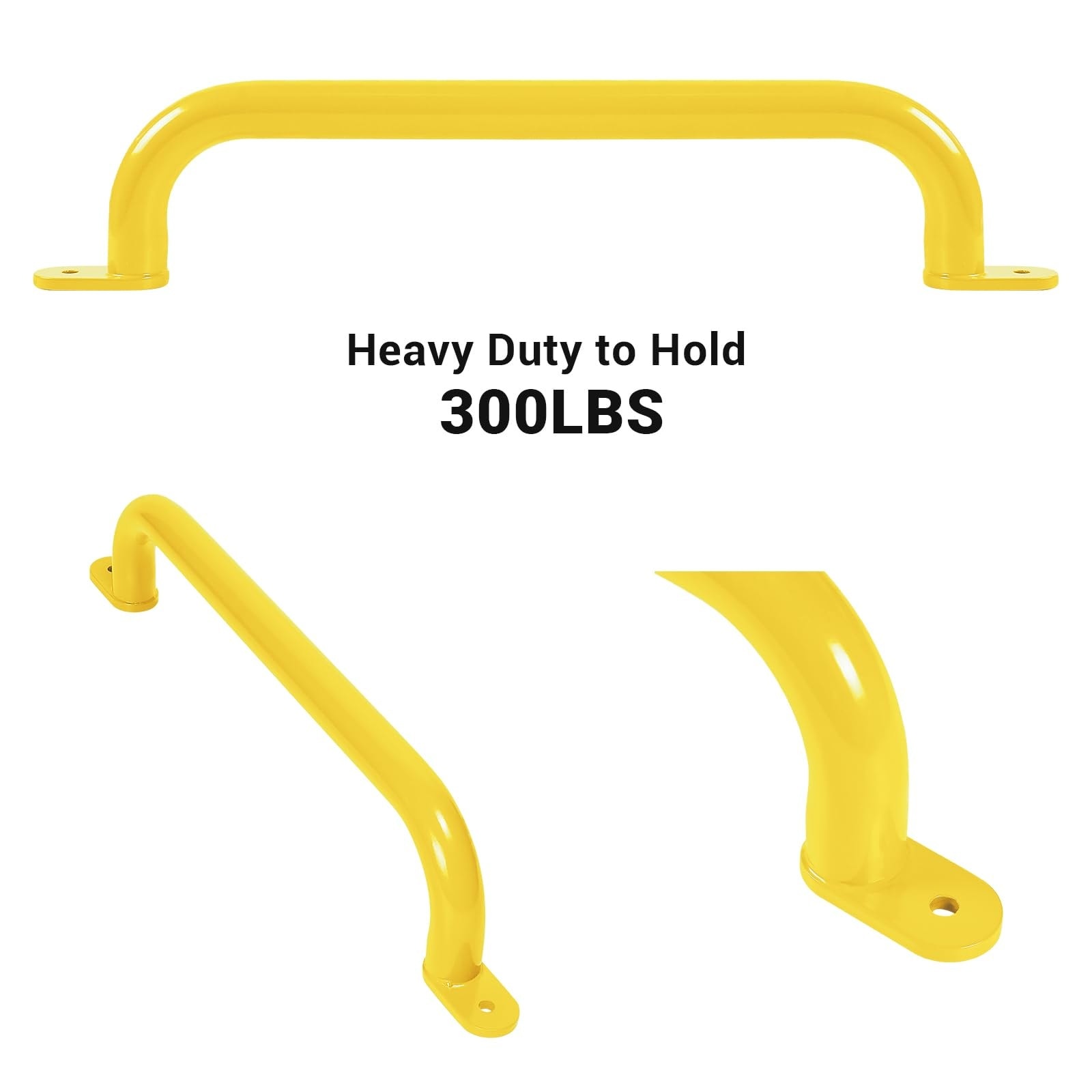 Etokfoks  17 in Yellow Metal Monkey Bars Handles 6 Piece Outdoor Playground Grab Handles for Swing Set Jungle Gym Playhouse