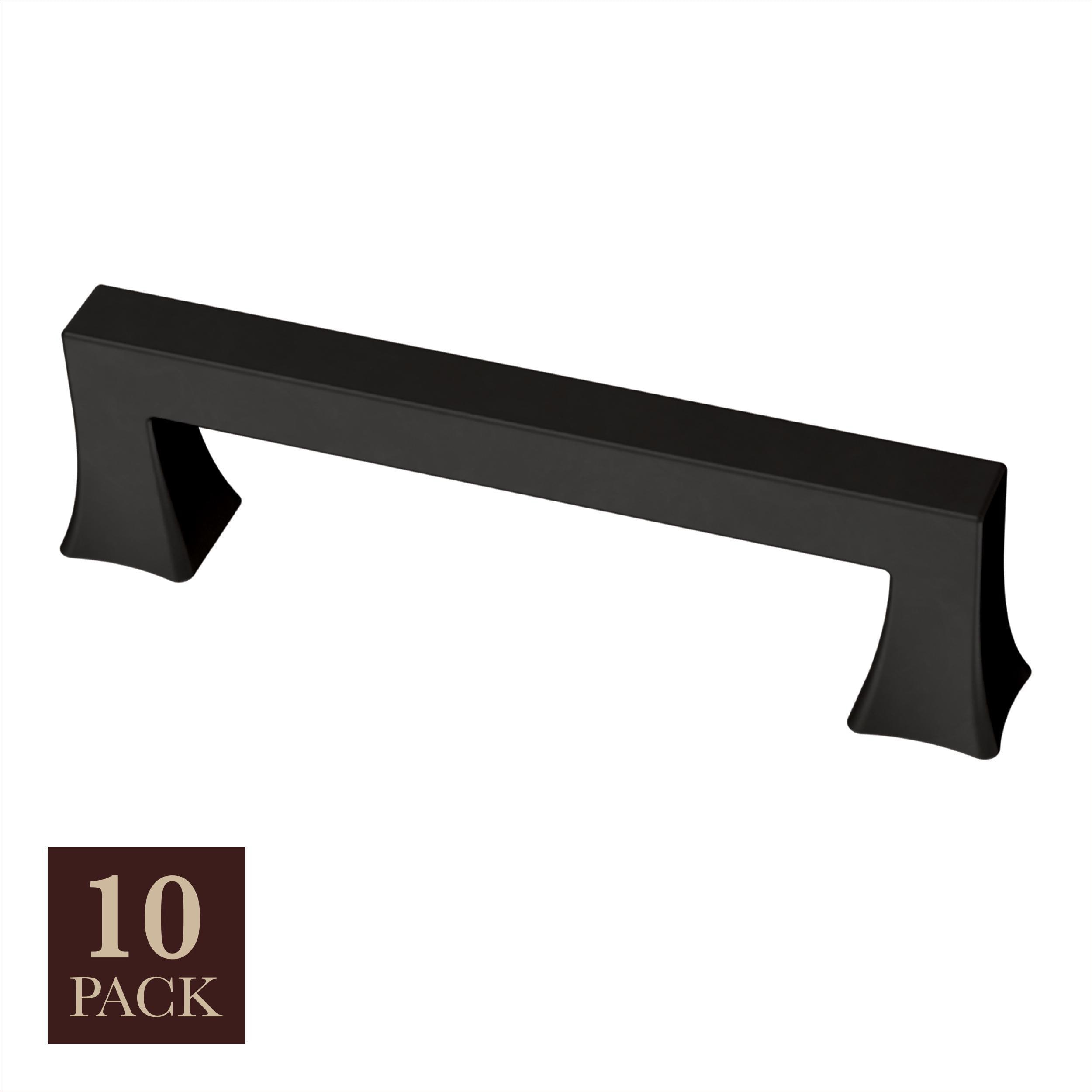 allen + roth P43419W-FB-K1 Margaret 3-3/4-in , 96mm Center to Center Matte Black Arch Handle 10 -Pack