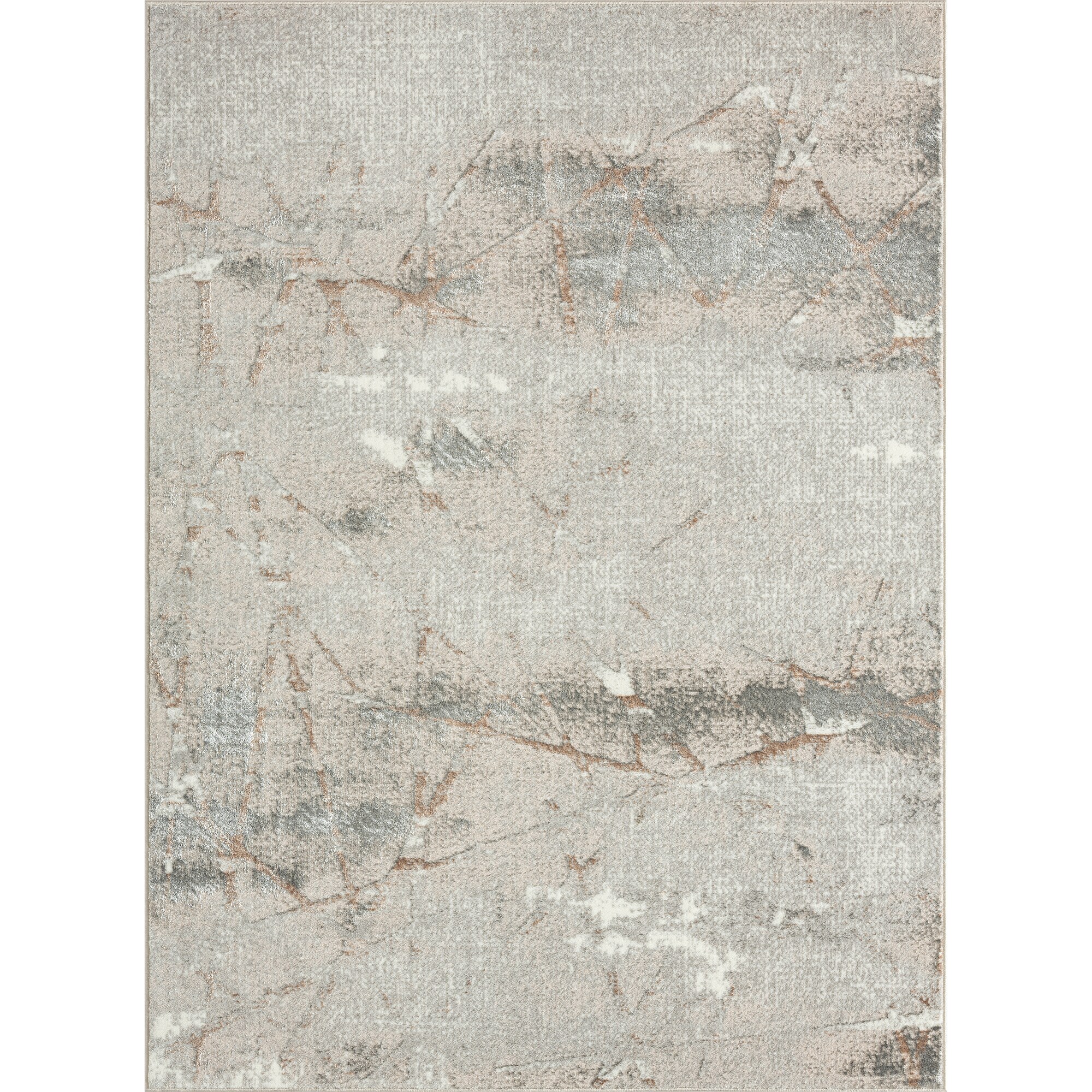 Anna Rae Beige and Gray Abstract Polyester Area Rug, 7'5" x 9'5"
