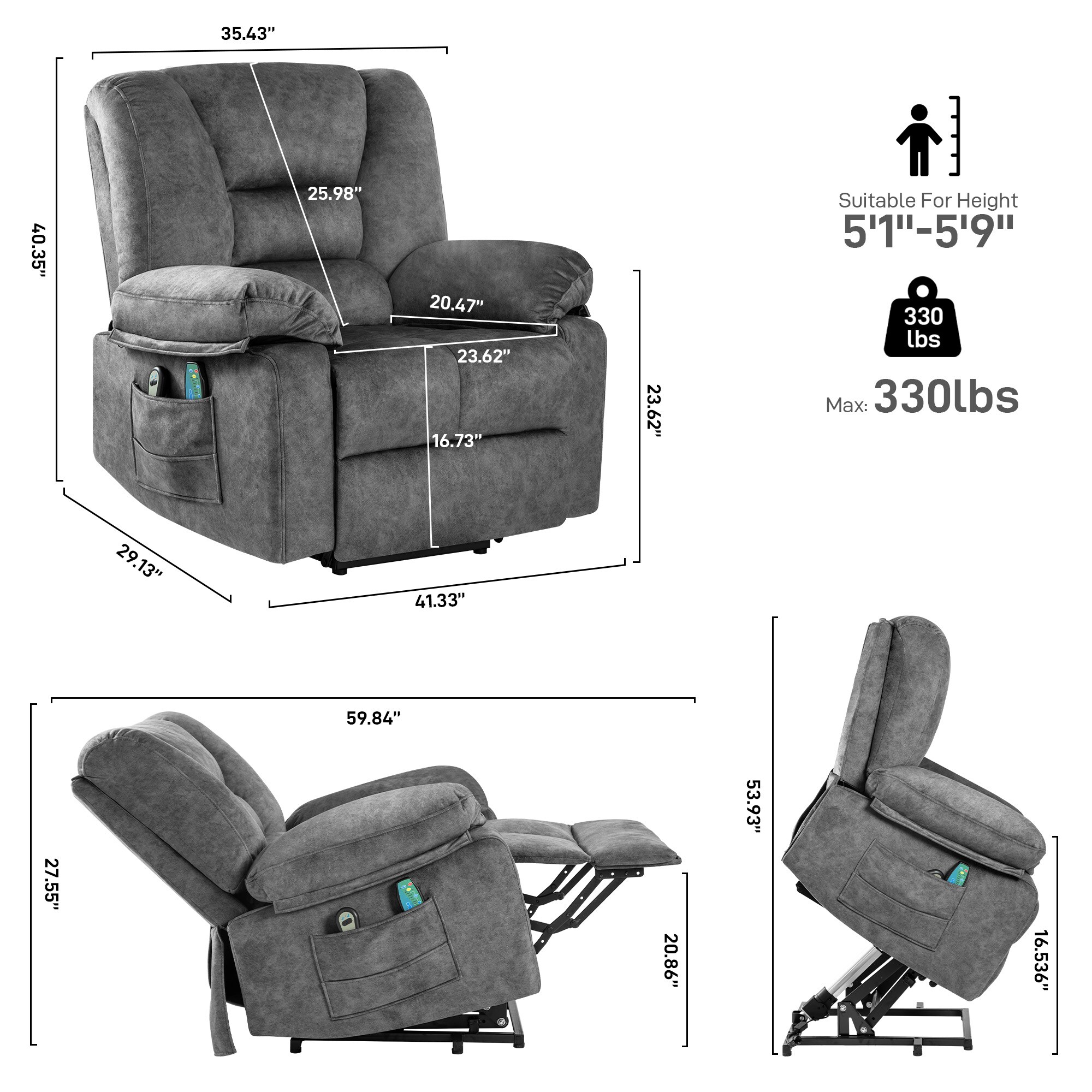 WELLFOR CAN-HR309 recliners - View #5