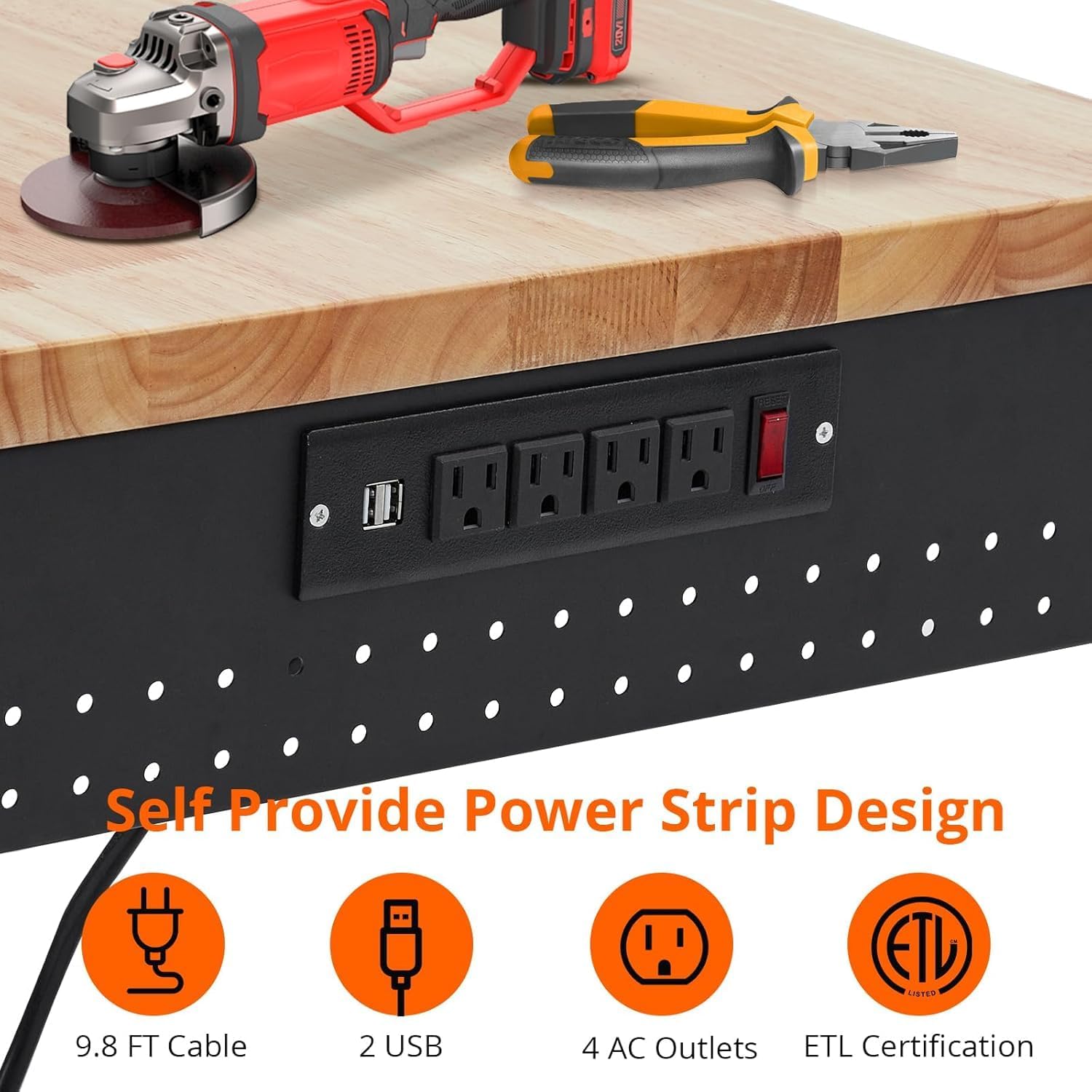 IdealHouse Work Bench 48in Adjustable Height Heavy-Duty Portable ...