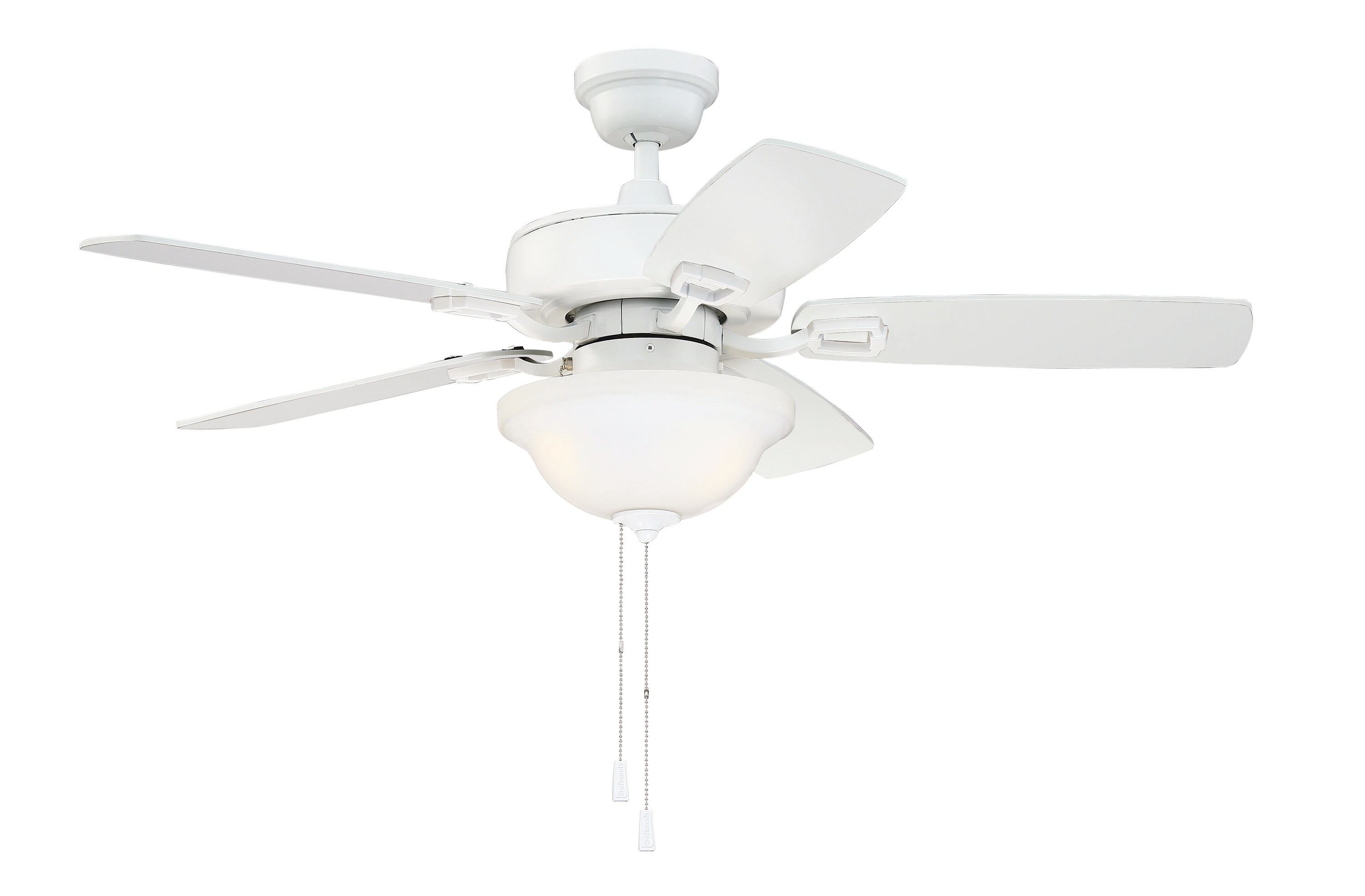 Craftmade TCE52W5C1 Twist N Click 52-in White with White Blades Ceiling Fan With Light ( 5 -Blade )