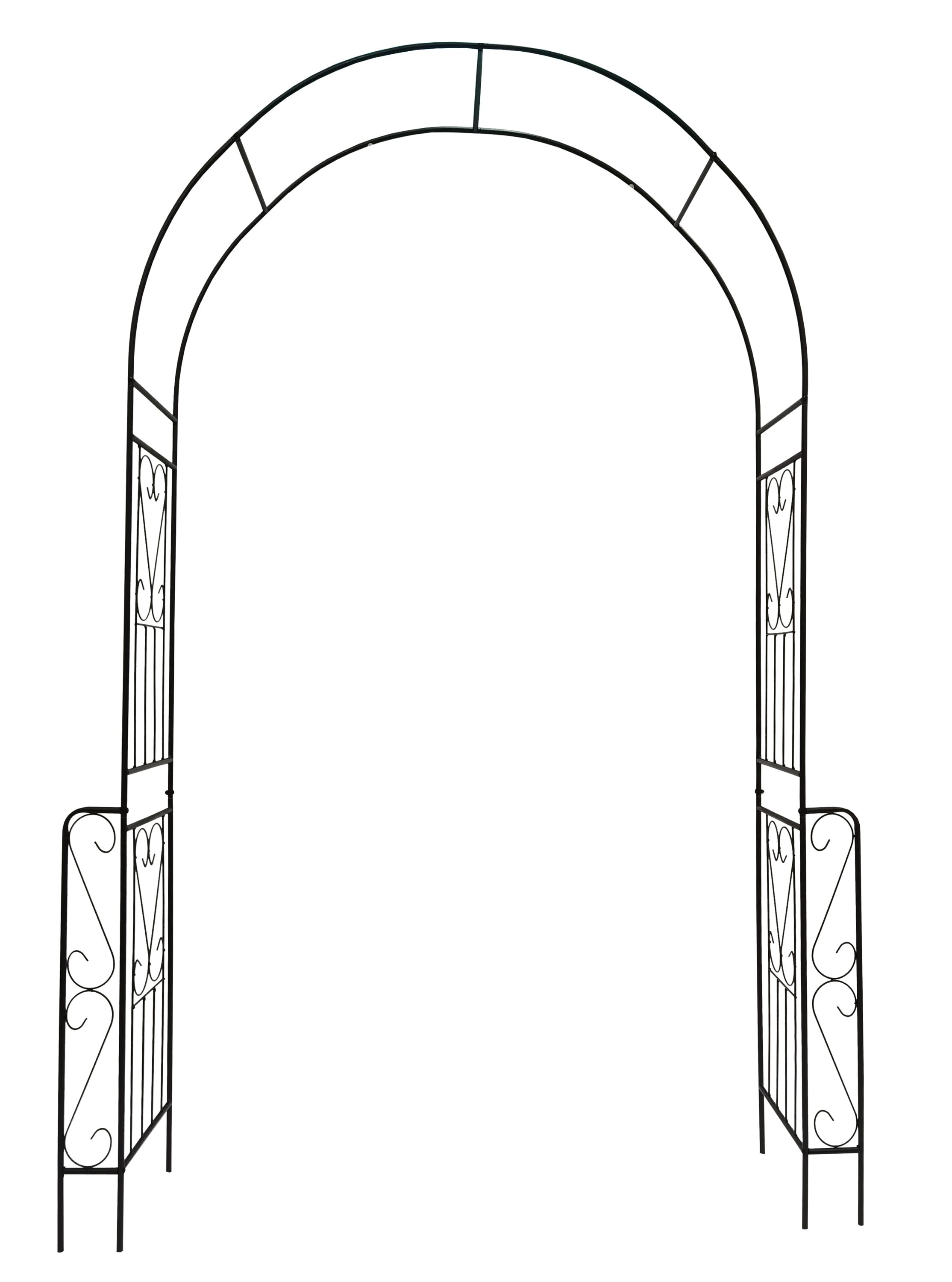 Runesay HB02GALA-11 Garden Arch 4.5-ft W x 7.8-ft H Arched Black Steel Garden Arbor