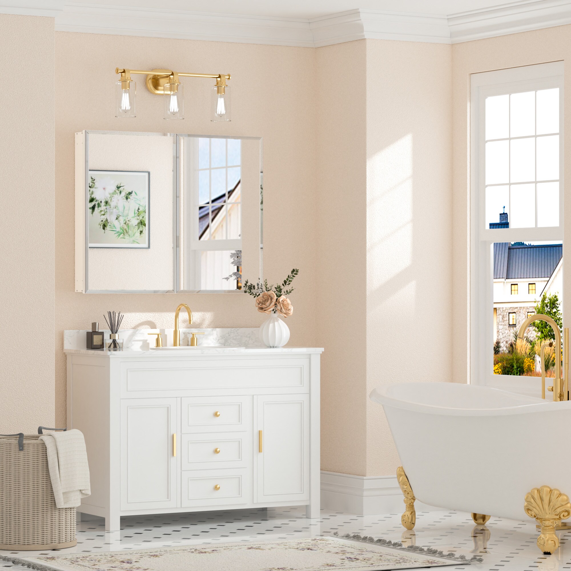 Keonjinn LW-JG-FJXP-10181-WH Bathroom-Medicine-Cabinets - View #2