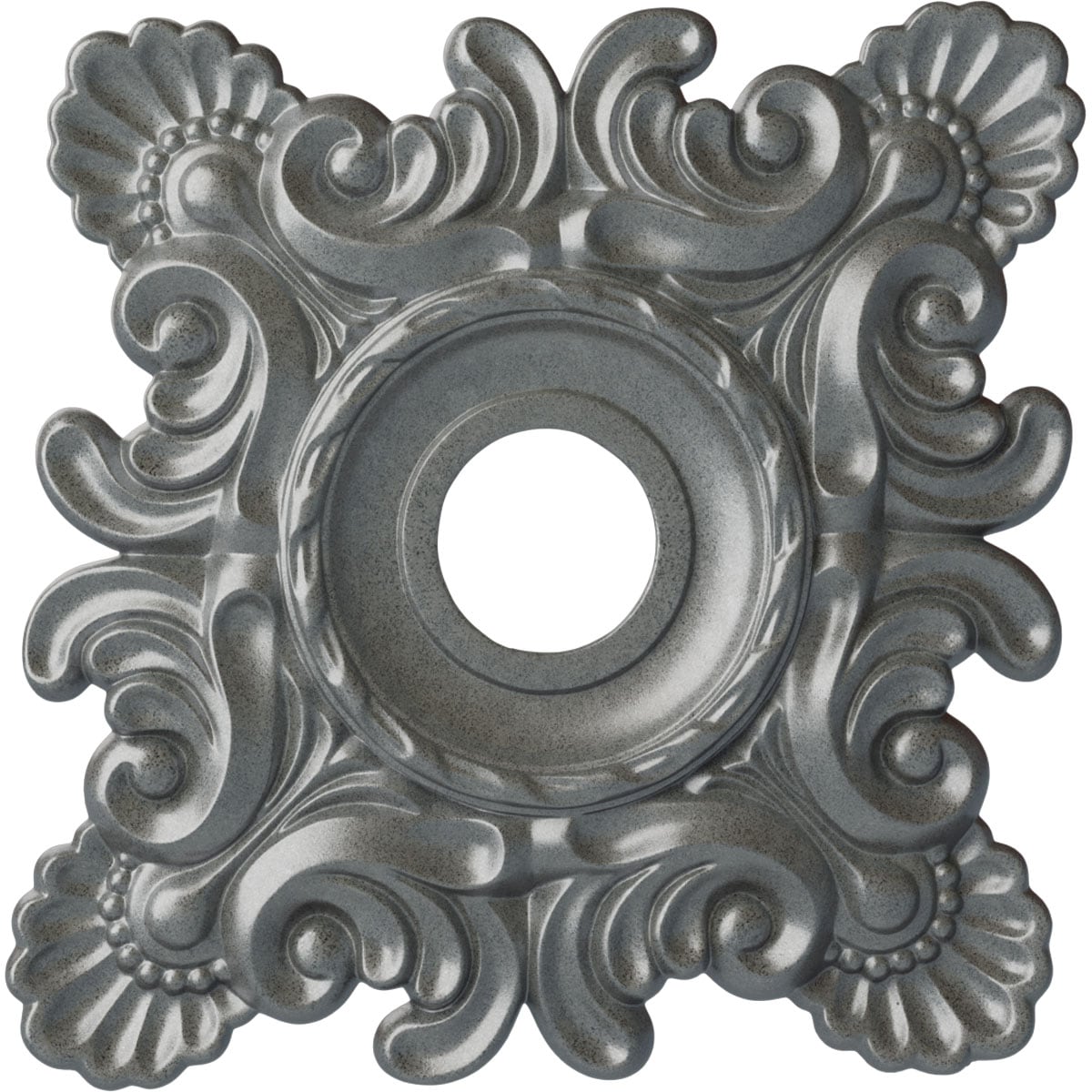 Ekena Millwork CM18CRPLS Crawley 18-in W x 18-in L Painted Platinum Polyurethane Whole Ceiling Medallion