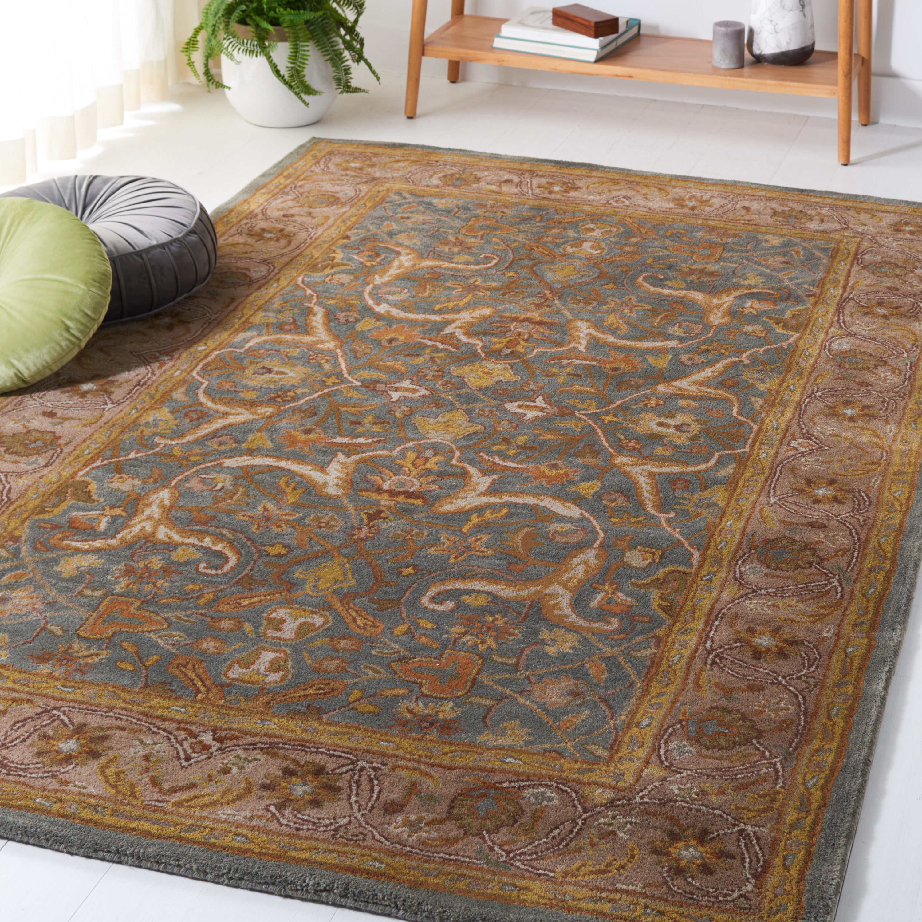 Blue/Beige Rectangular Indoor Area rug