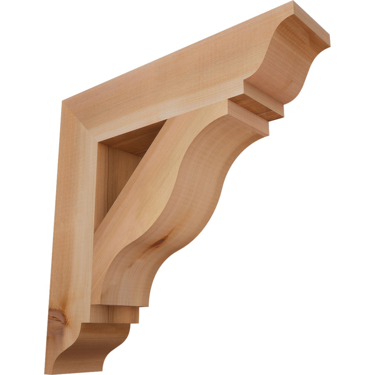 Ekena Millwork BKT04X18X18FST01SWR Funston traditional smooth 3-1/2-in x 18-in x 18-in Western red cedar Brown Wood Standard bracket