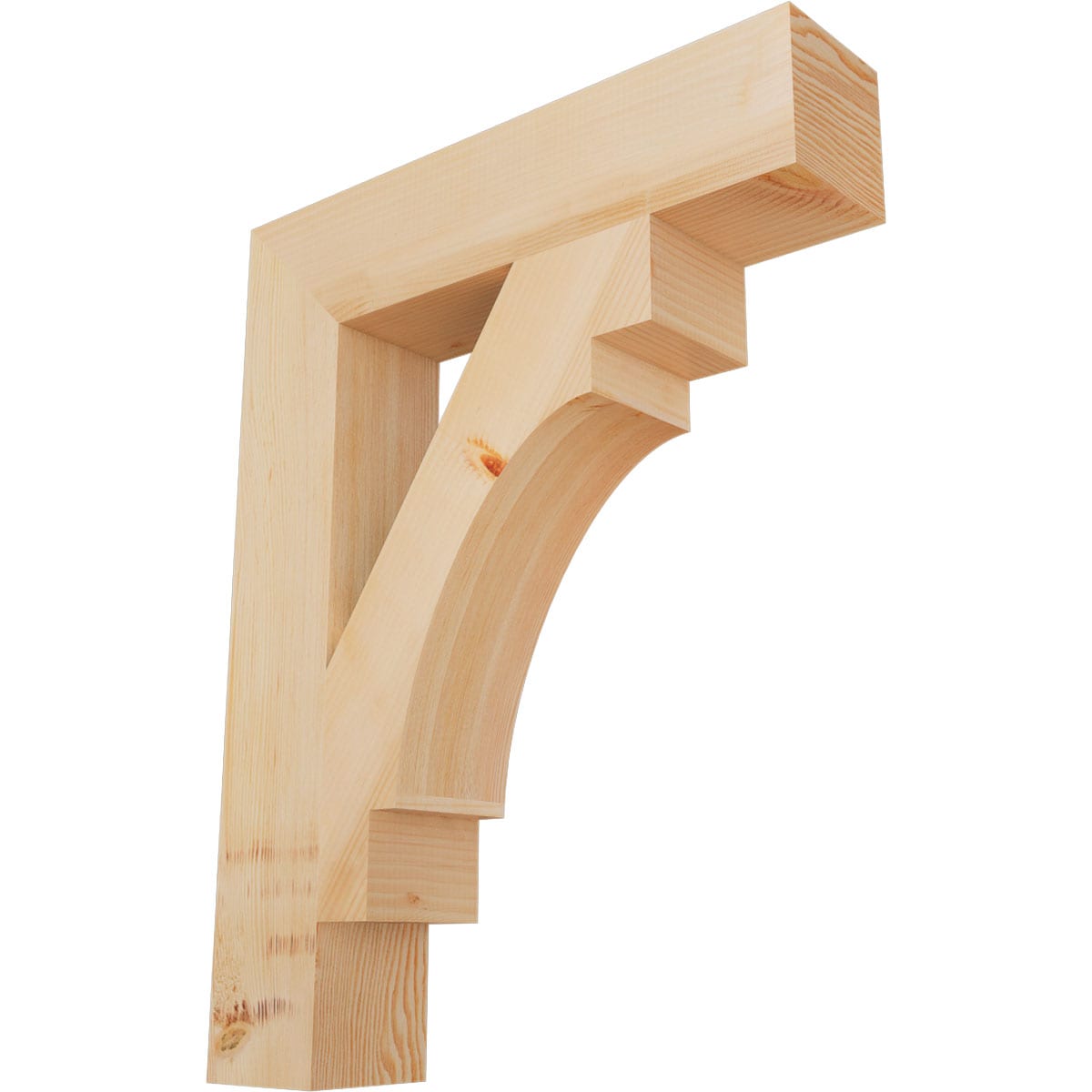 Ekena Millwork BKT06X28X36MRC05SDF Merced block smooth 5-1/2-in x 28-in x 36-in Douglas fir Brown Wood Standard bracket
