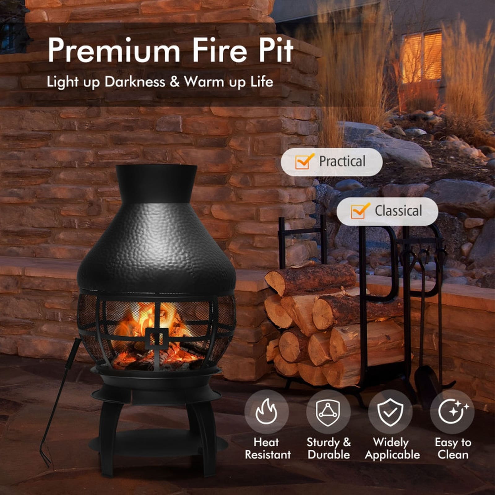 SUGIFT LW108SUGHY360 Outdoor-Woodburning-Chimineas - View #5