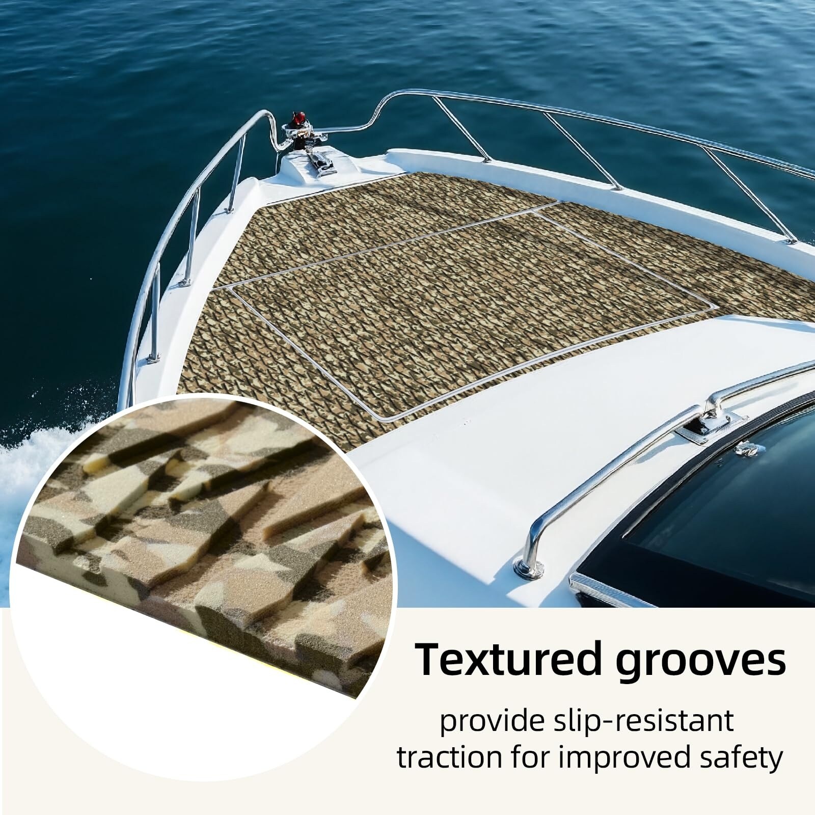 Etokfoks Premium EVA Foam Boat Decking Sheet Anti Slip Diamond Groove ...