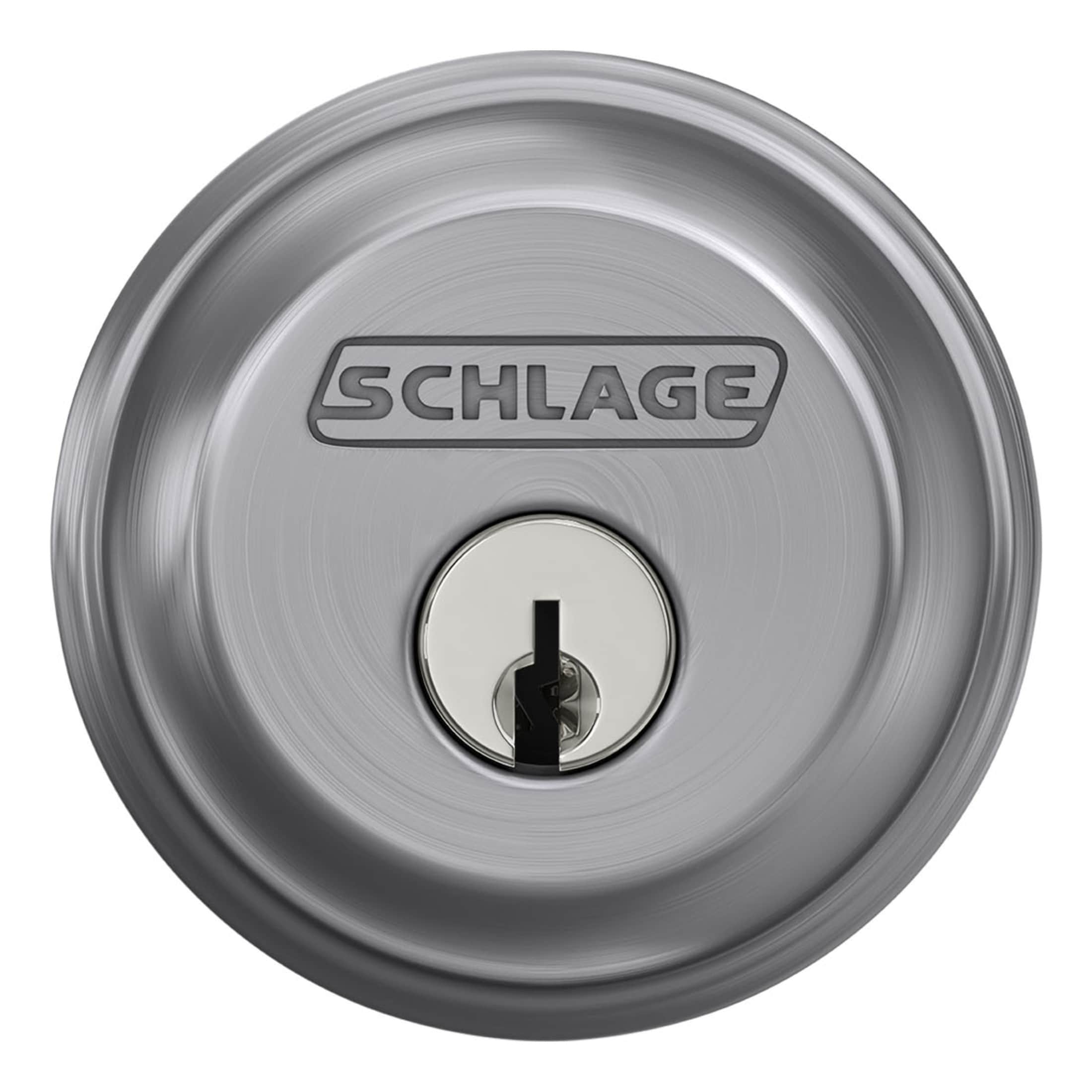 Schlage Part # 12-288 626 - Schlage B Series 12-888 Universal Square Corner  Satin Chrome Replacement Deadbolt Latch - Cylinder Accessories - Home Depot  Pro