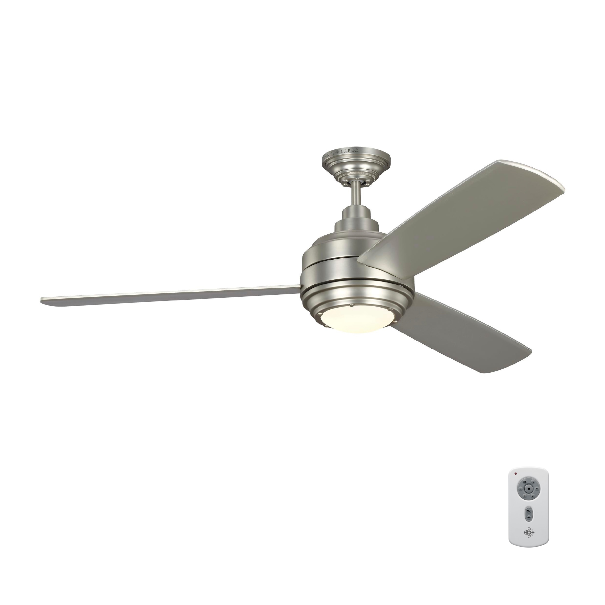 52" 56'' Indoor Ceiling Fan with LED Light Remote Control Nickel Bronze finish 