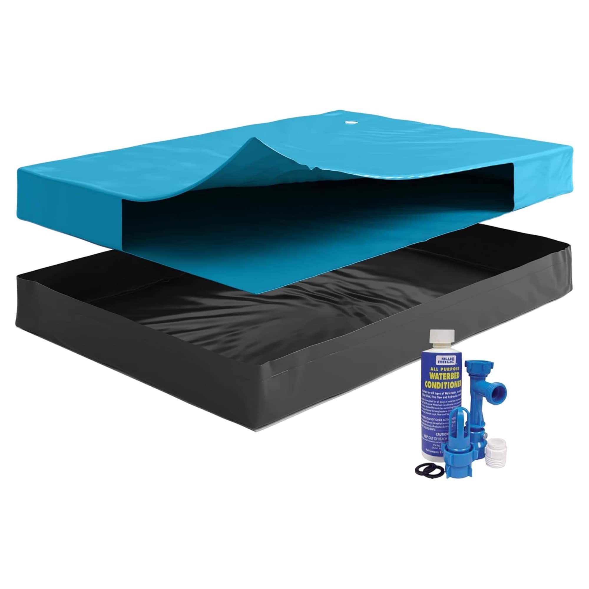 Boyd Sleep FREE FLOW Waterbed Hardside Mattress Bundle- Includes Fill and Drain Kit- 8oz Water Conditioner and Stand-Up Liner - Heavy Duty Vinyl - Super Single Size #1M32NRBSS