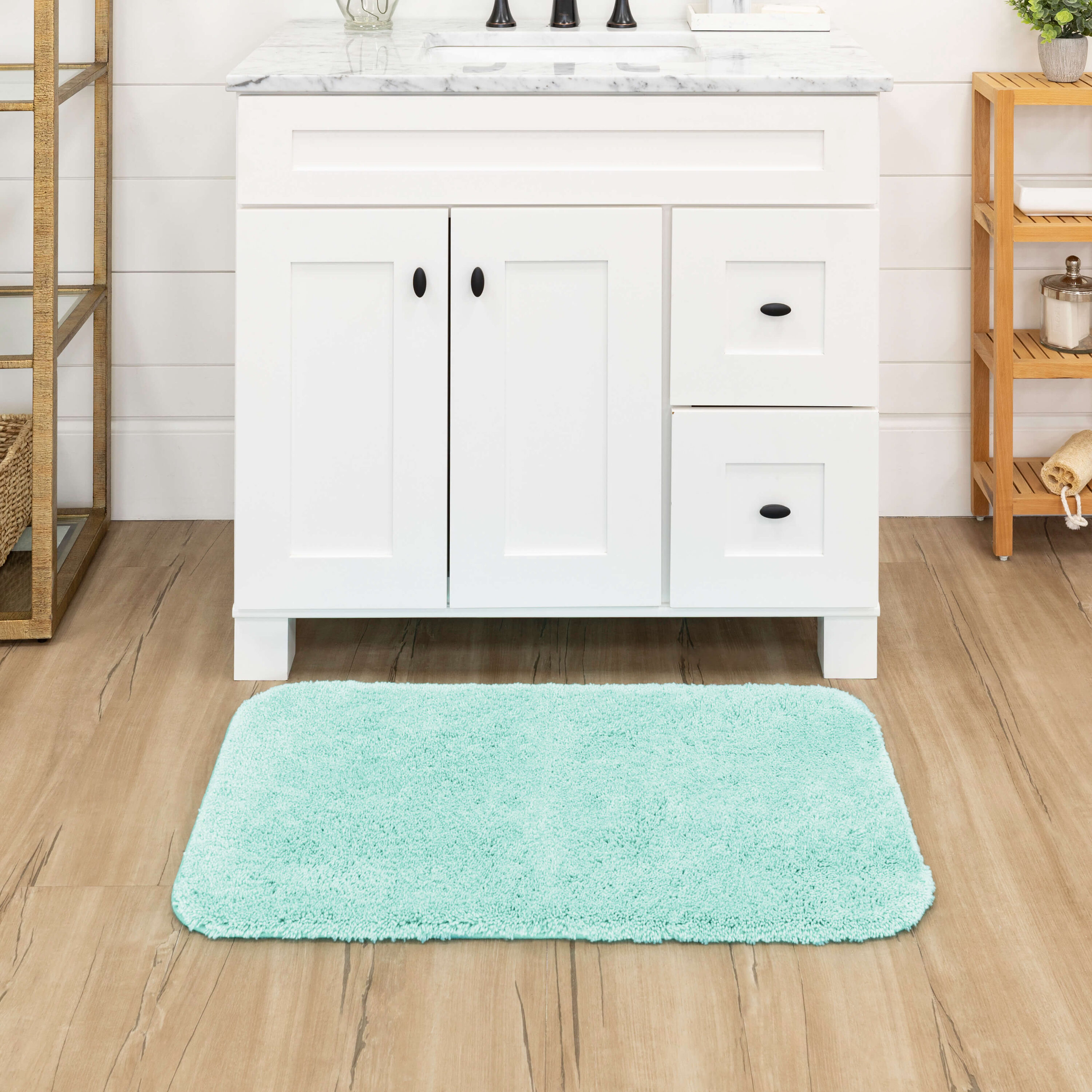 Mohawk Home Y2844 418 017024 Pure perfection 17-Inches x 24-Inches Sea Spray Nylon Bath rug