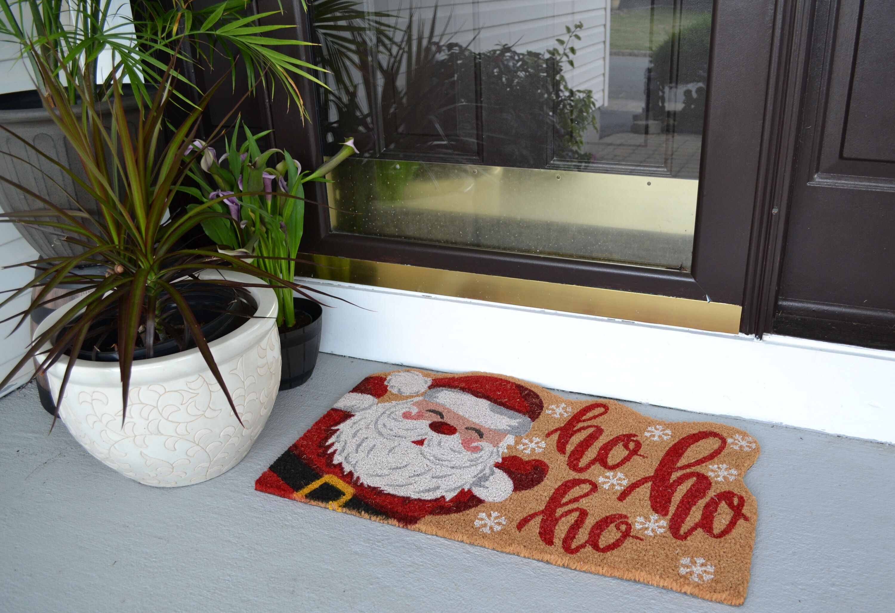 Imports Decor Winter 1-1/2-ft x 2-1/2-ft Blue Rectangular Outdoor Door Mat