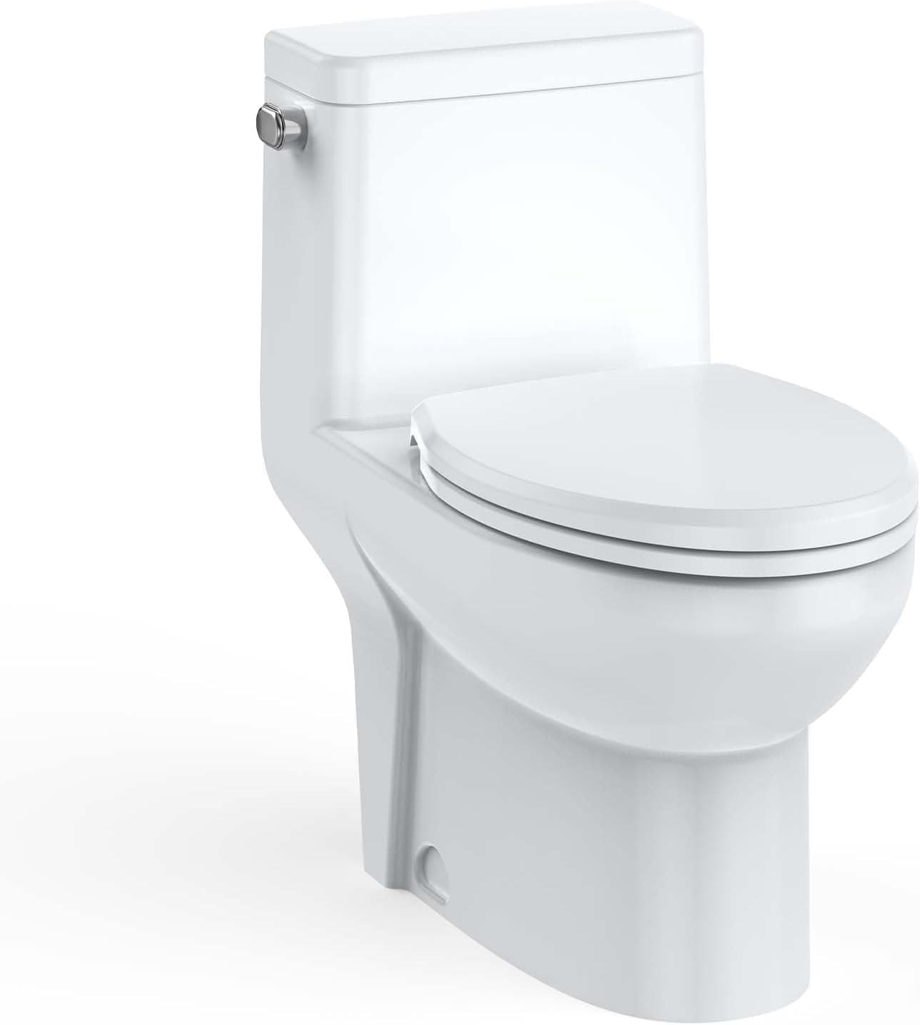 Garvee - Elongated One Piece Ceramic Toilet with V Shaped PP Seat Cover