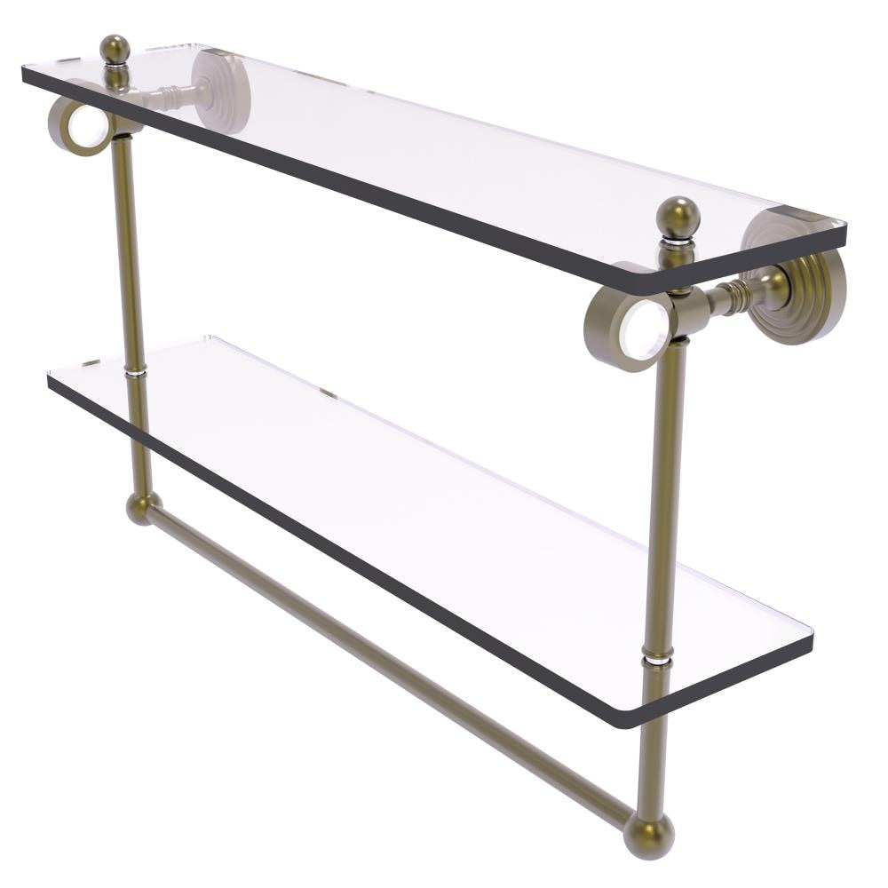 Allied Brass PG-2TB-22-ABR Pacific Grove Antique Brass 2 -Tier Wall mount Bathroom Shelf ( 22-in x 13-in x 5-in )