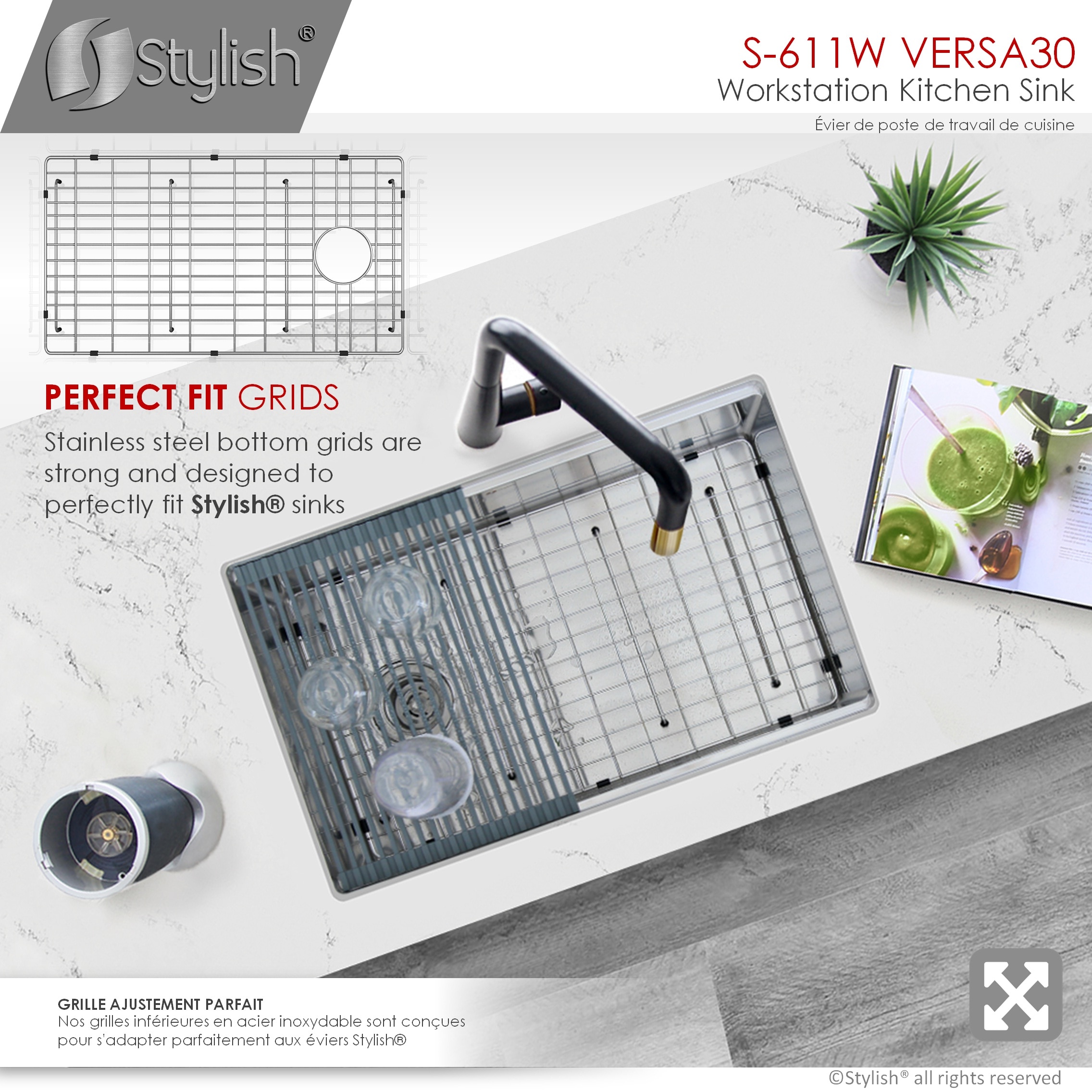 Stylish S-611W1 Kitchen-Sinks - View #9