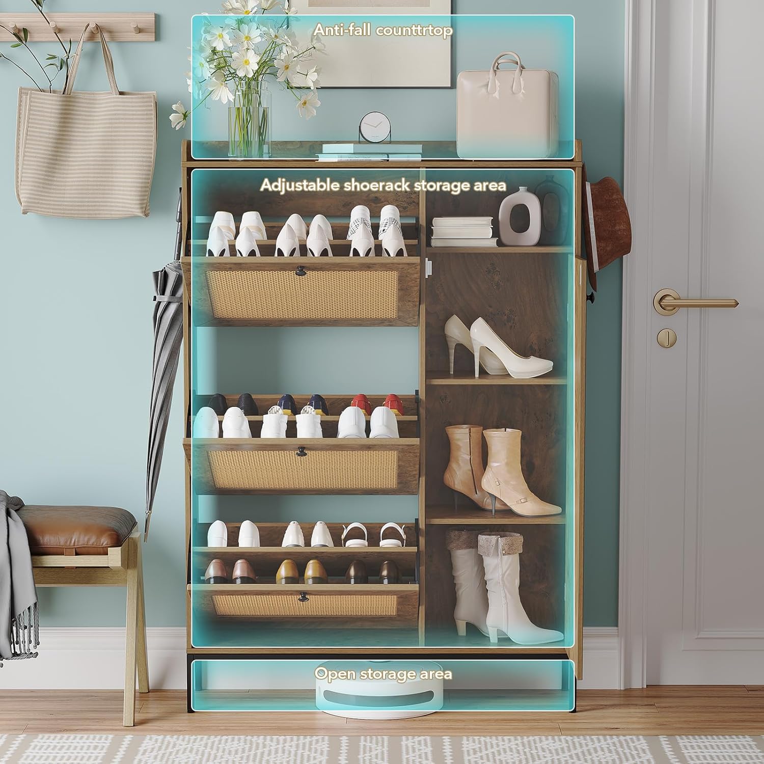 Qeetex LHF-DYQ-PHO-150WA7FY Shoe-Racks - View #4