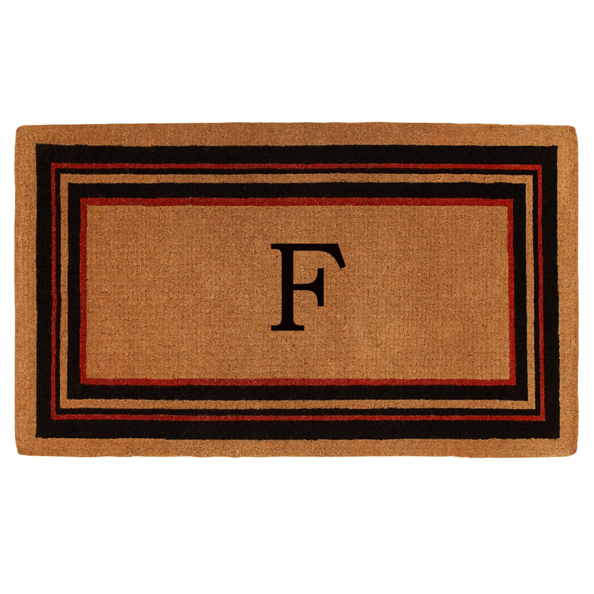Callowaymills 180061830F 2-ft x 3-ft Natural/Black/Red Coir Rectangular Indoor or Outdoor Decorative Door Mat