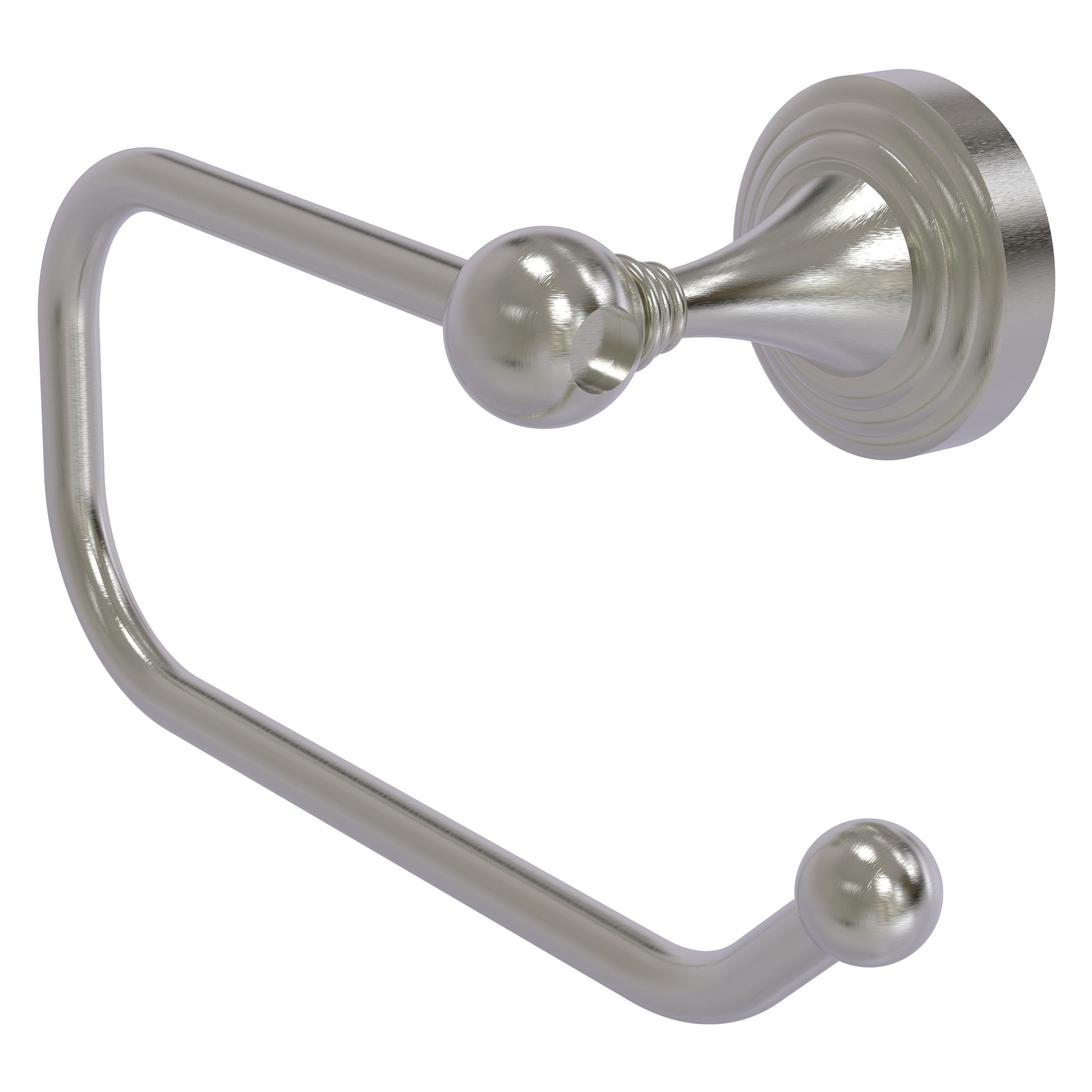 Allied Brass SG-24E-SN Sag Harbor Satin Nickel Wall mount Single post Toilet Paper Holder 1 -Rolls with Storage