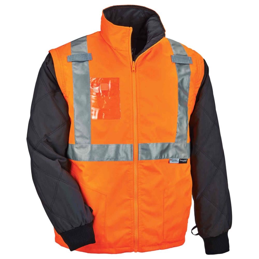 GloWear Adult Unisex Orange Hooded Insulated Work Jacket (3Xl) in the Work  Jackets  Coats department at