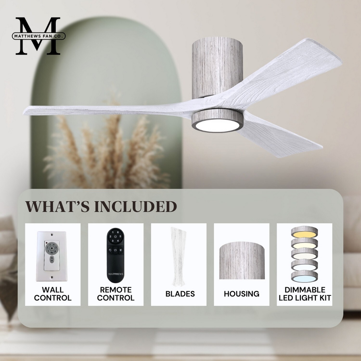 Matthews Fan Company IR3HLK-BW-MWH-60 Ceiling-Fans - View #9