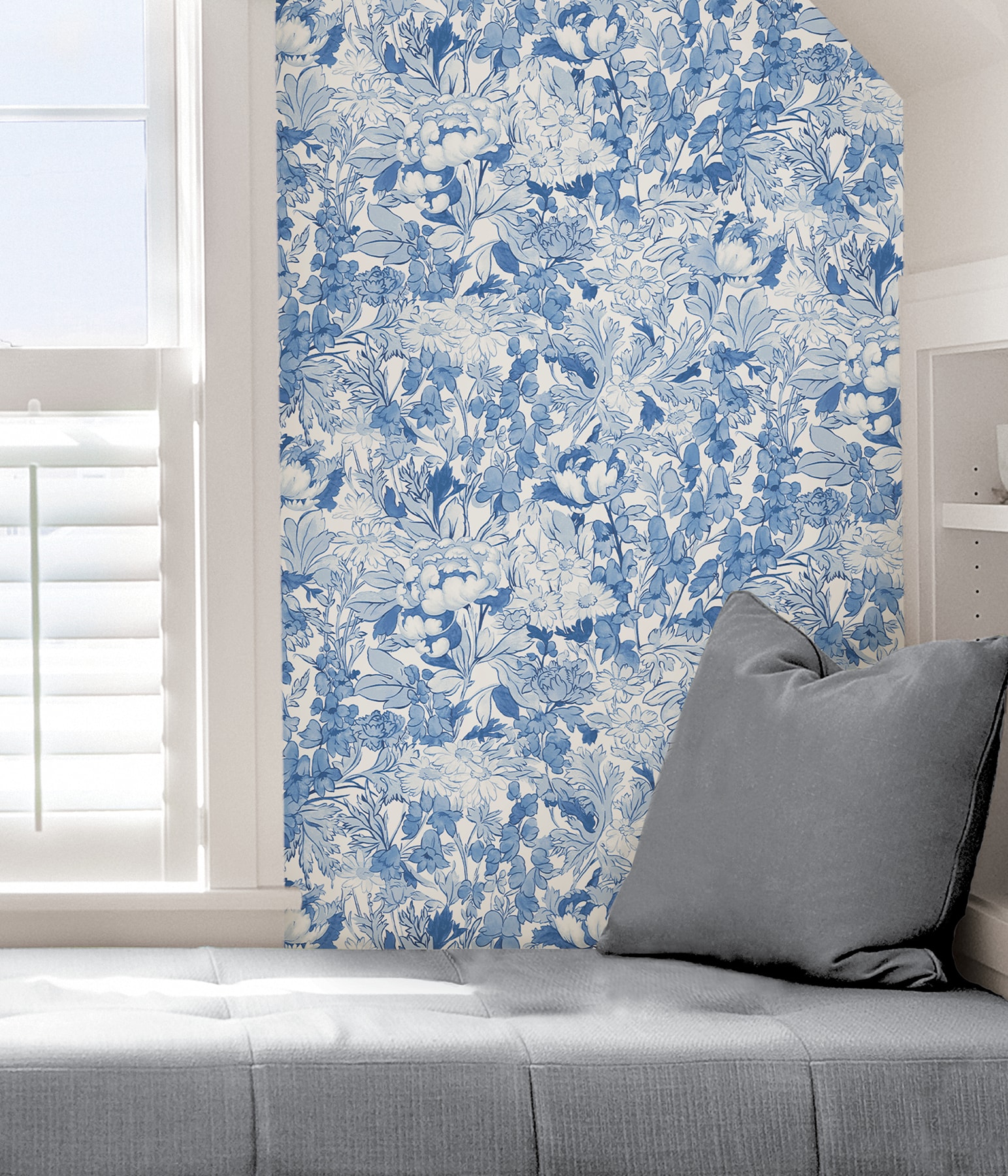 NuWallpaper 3075sq Ft Blue Vinyl Textured Floral 3D Selfadhesive Peel  and Stick Wallpaper NUS3958  RONA