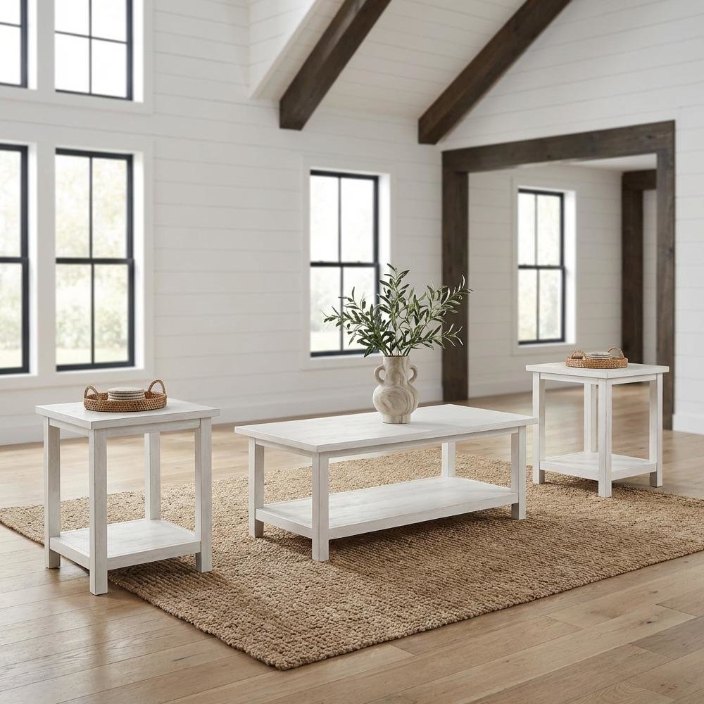 FurniFact BO3942242WHT Accent-Table-Sets - View #2