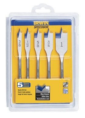 IRWIN 88885 5 -Piece Assorted x 6-in Woodboring Spade bit Drill Bit Set