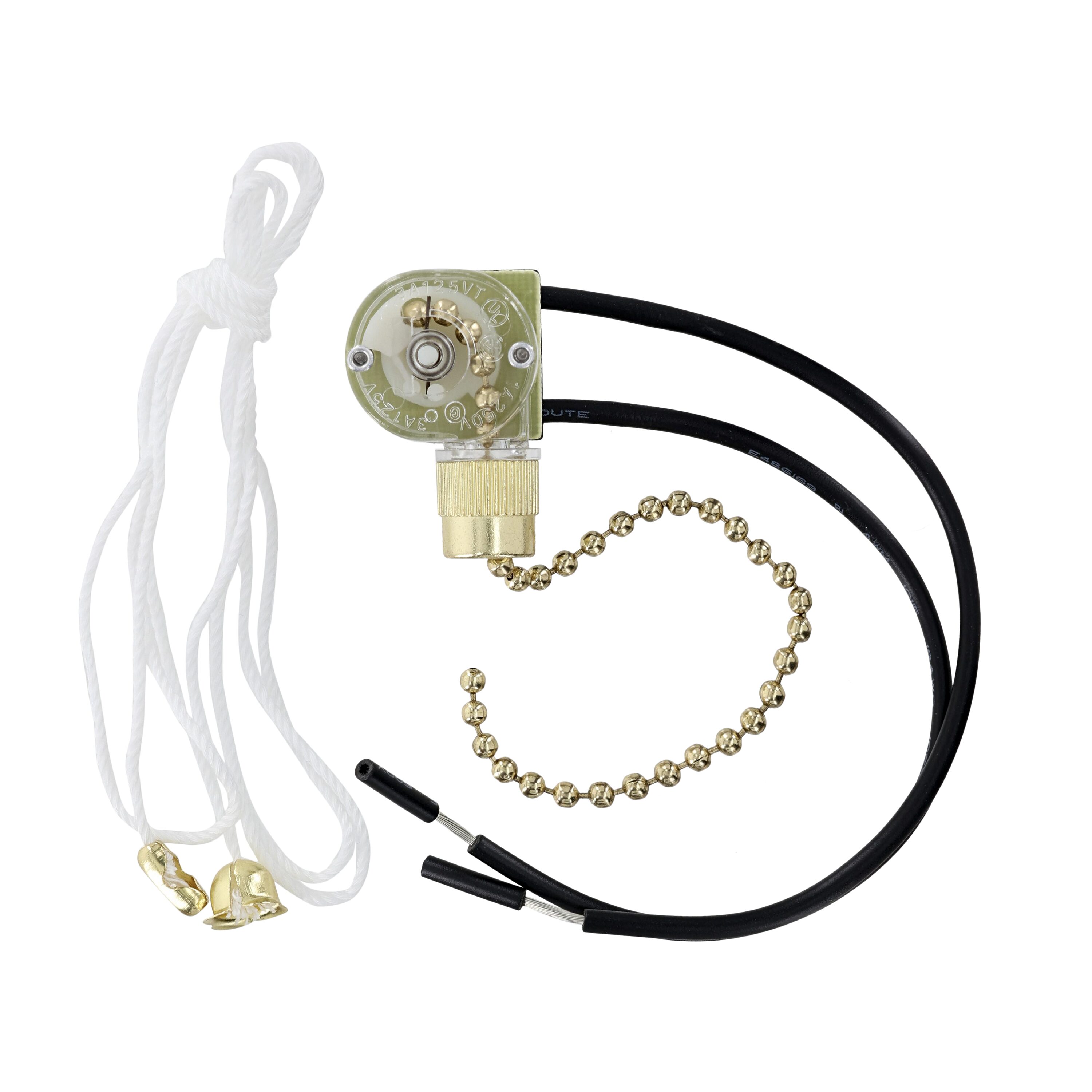 Hillman 3-Amp Single-Pole Pull Light Switch, Black | 427646