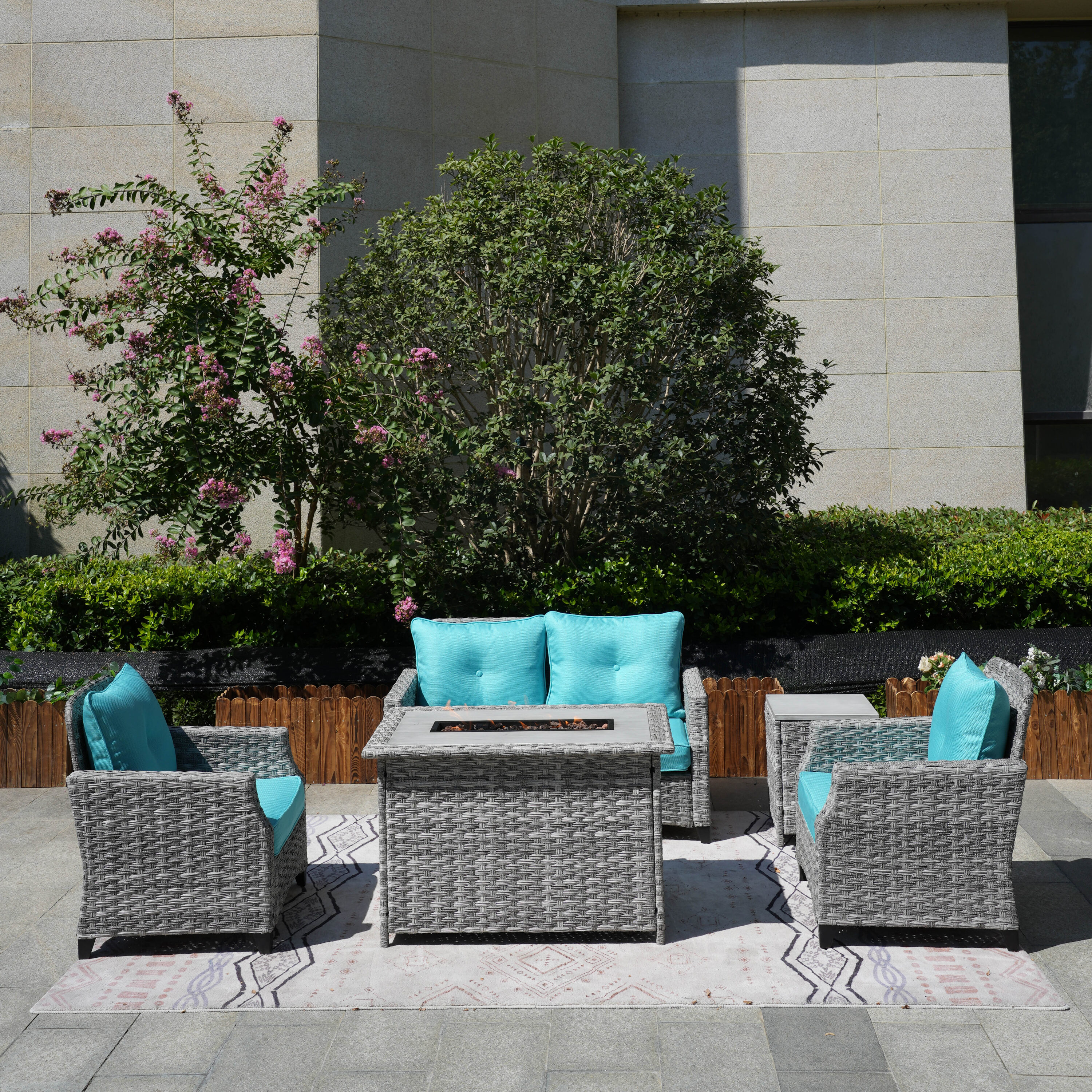 Moda Furnishings PAF-1801-H-CYAN Patio-Conversation-Sets - View #5