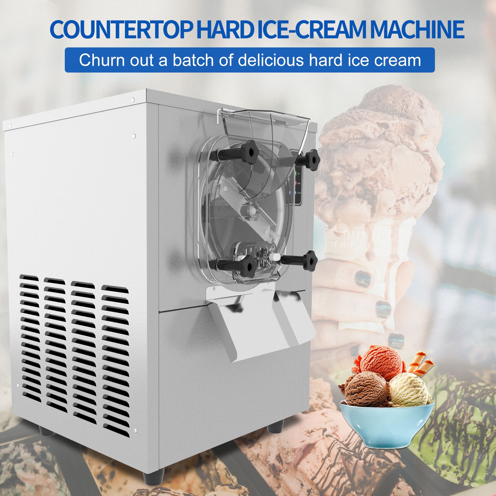 Countertop Mini Ice Cream Maker,Hard Ice Cream Machine,Gelato Ice