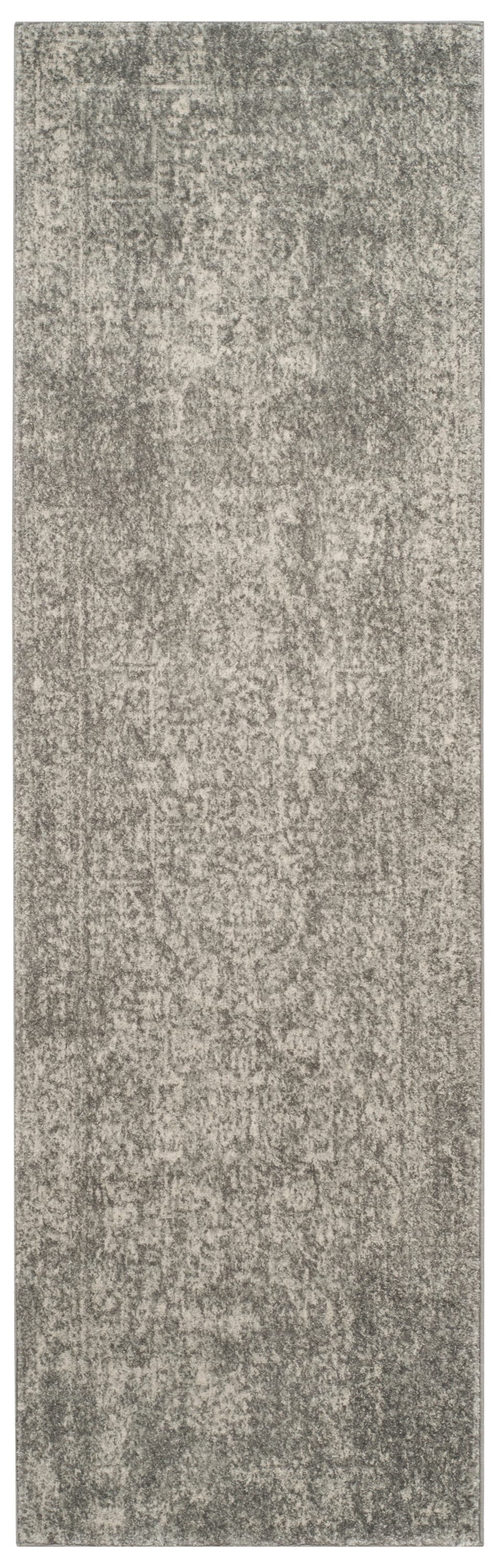 Safavieh EVK256S-221 Evoke Isla 2 x 21 (ft) Loomed Synthetic Silver/Ivory Rectangular Indoor Distressed/Overdyed Vintage Runner rug
