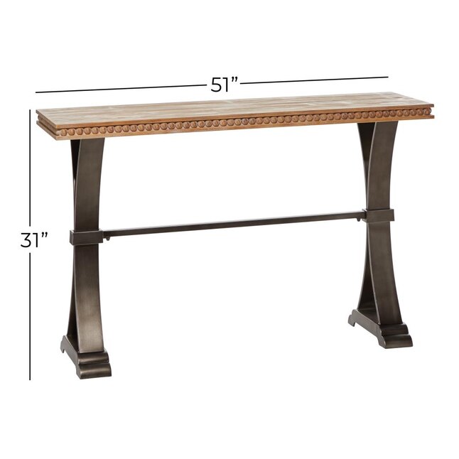 Industrial Brown Console Table, Console Table Leg Height