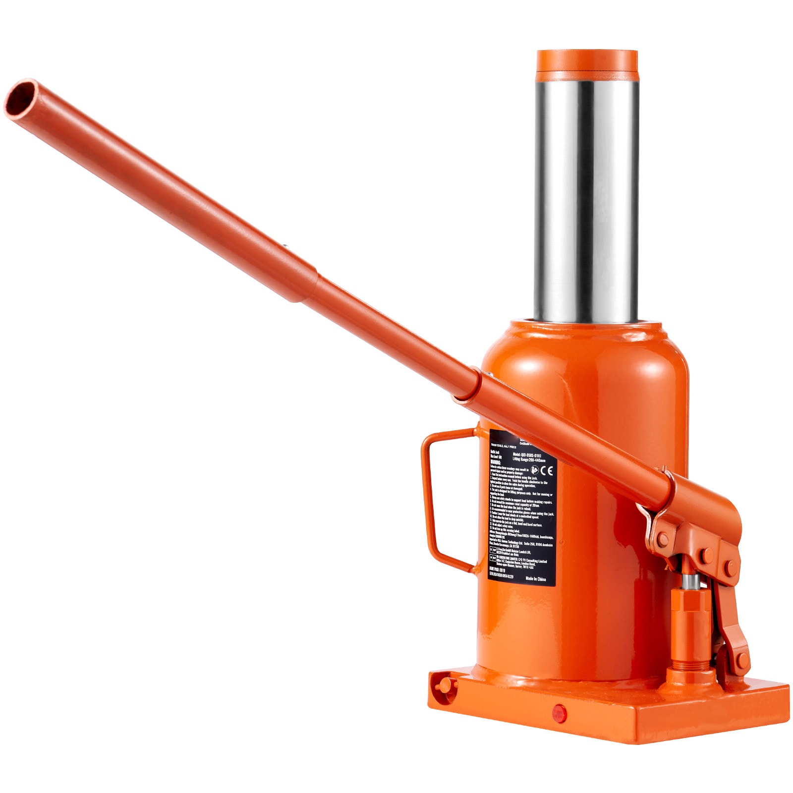 VEVOR Hydraulic Bottle Jack  30 Ton/66138 lbs Welded Bottle Jack with 11.22in-18.66in Lifting Range and 3-Section Long Handle  for Car  Pickup  Truck  RV  Auto Repair  Industrial Engineering