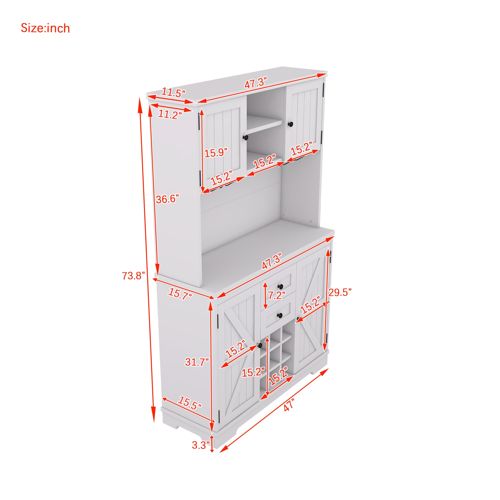 SINOFURN SYD330002WT Dining-Kitchen-Storarge - View #4