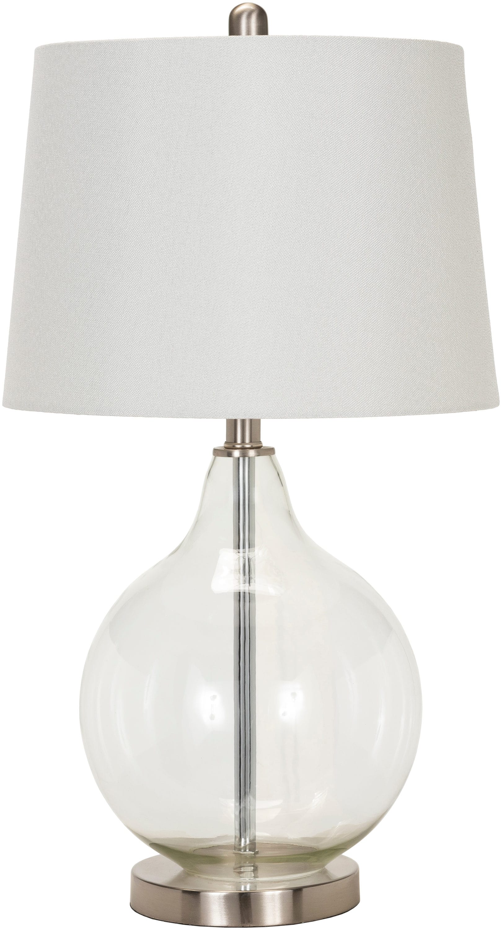 Surya KMM-001 Kemmer 25-in Clear 3-way Table Lamp with Linen Shade
