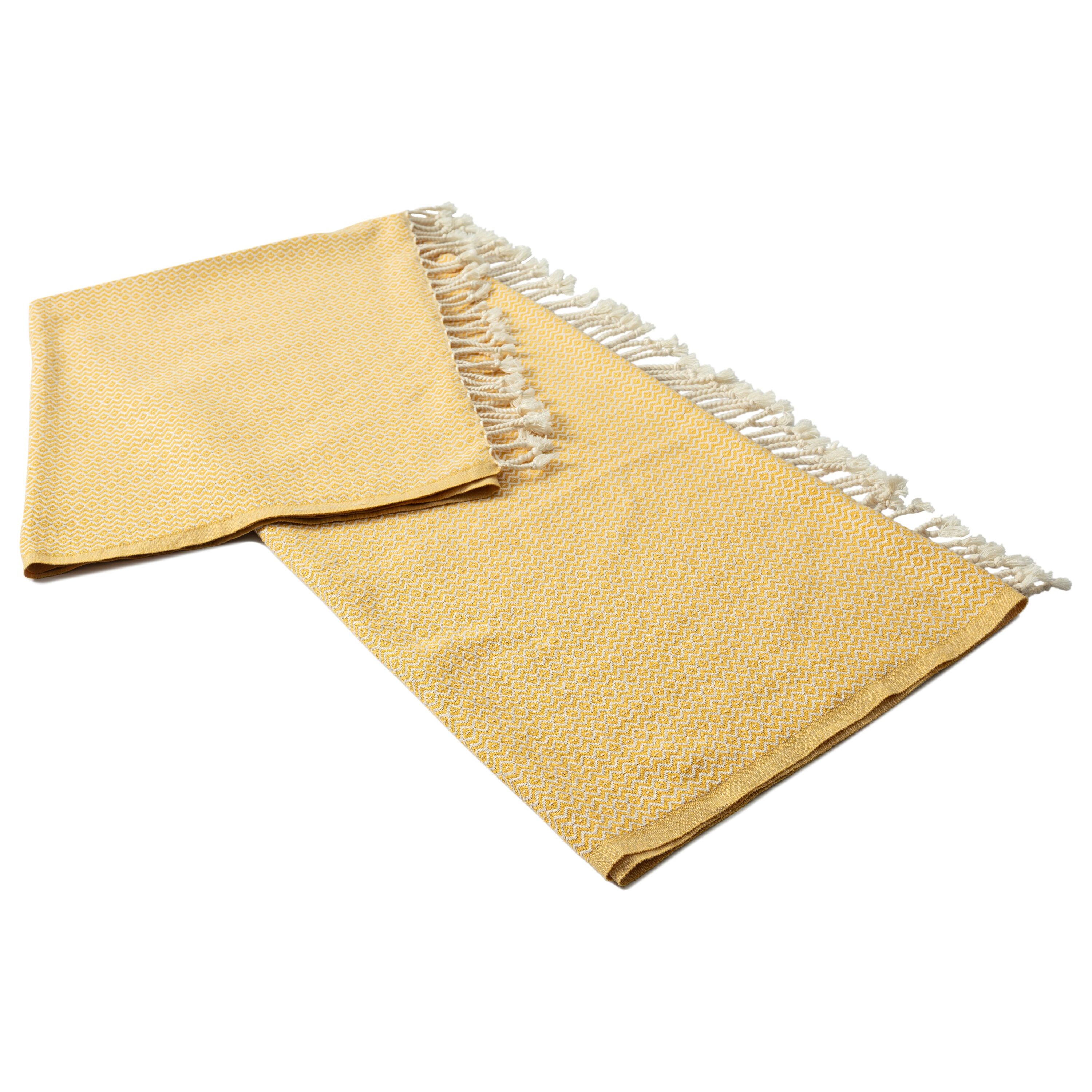 White and best sale yellow throw blanket