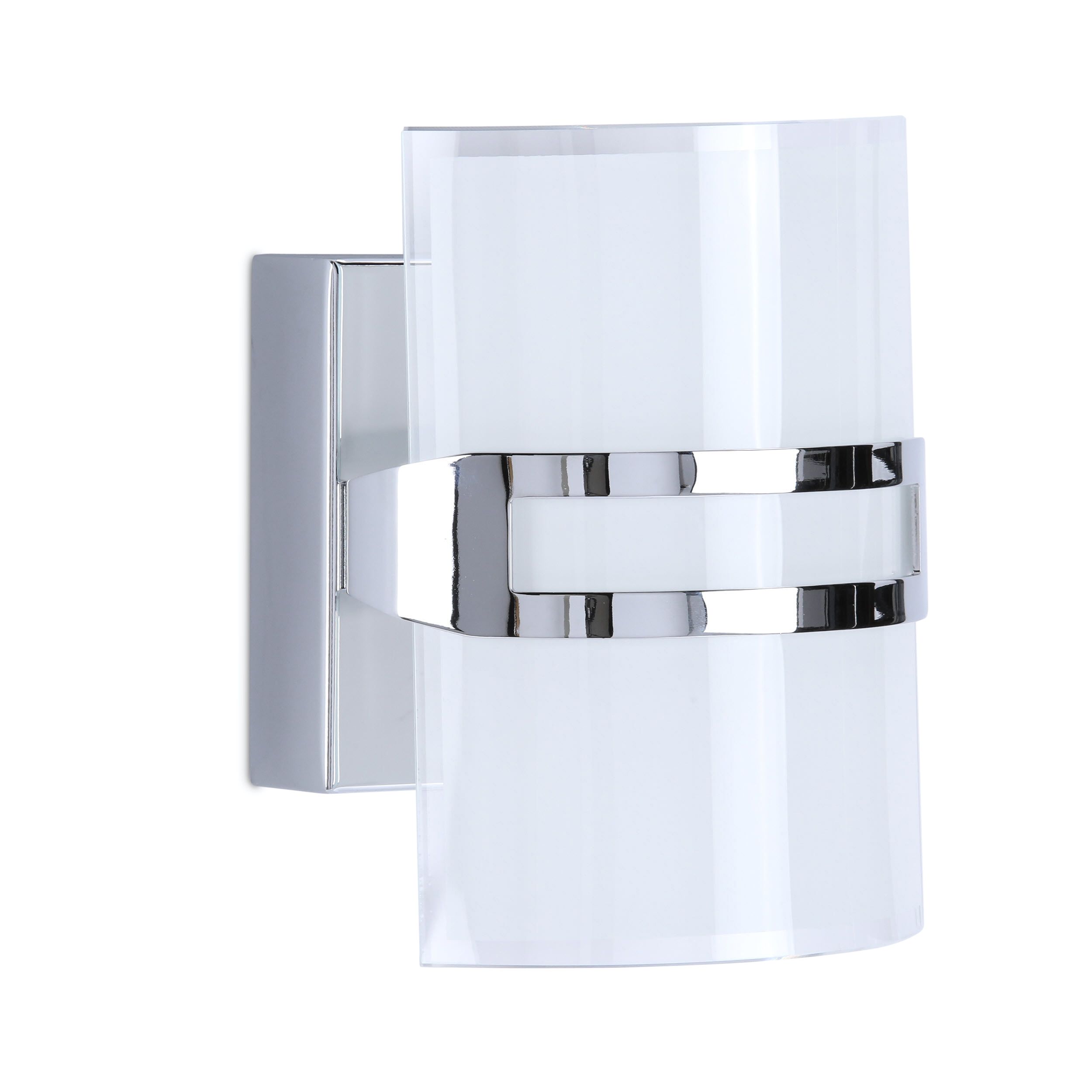 Kichler Deauville 1-Light Chrome Modern Vanity Light Sconce LED Glass Shade 