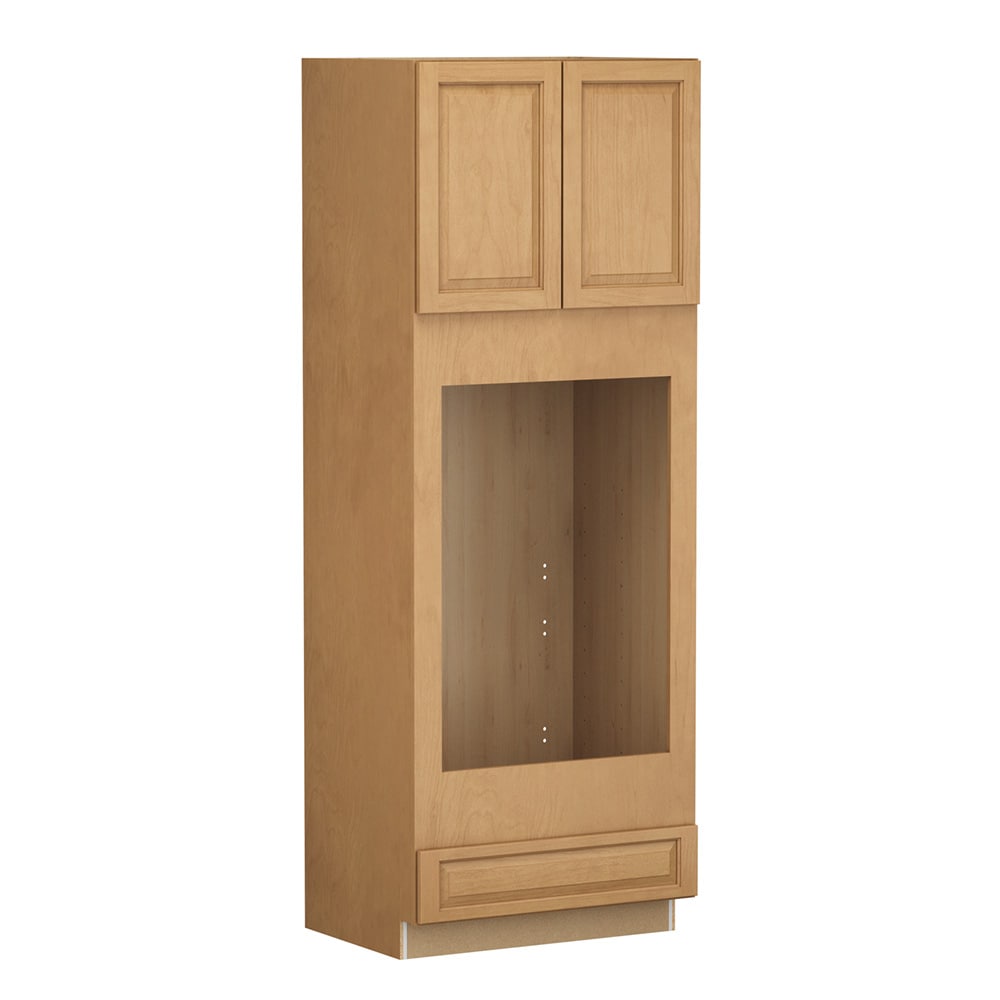 Shenandoah Stemson 33-in W x 90-in H x 24-in D Rye Stained Double Oven Base Fully Assembled Cabinet Raised Panel Raised panel